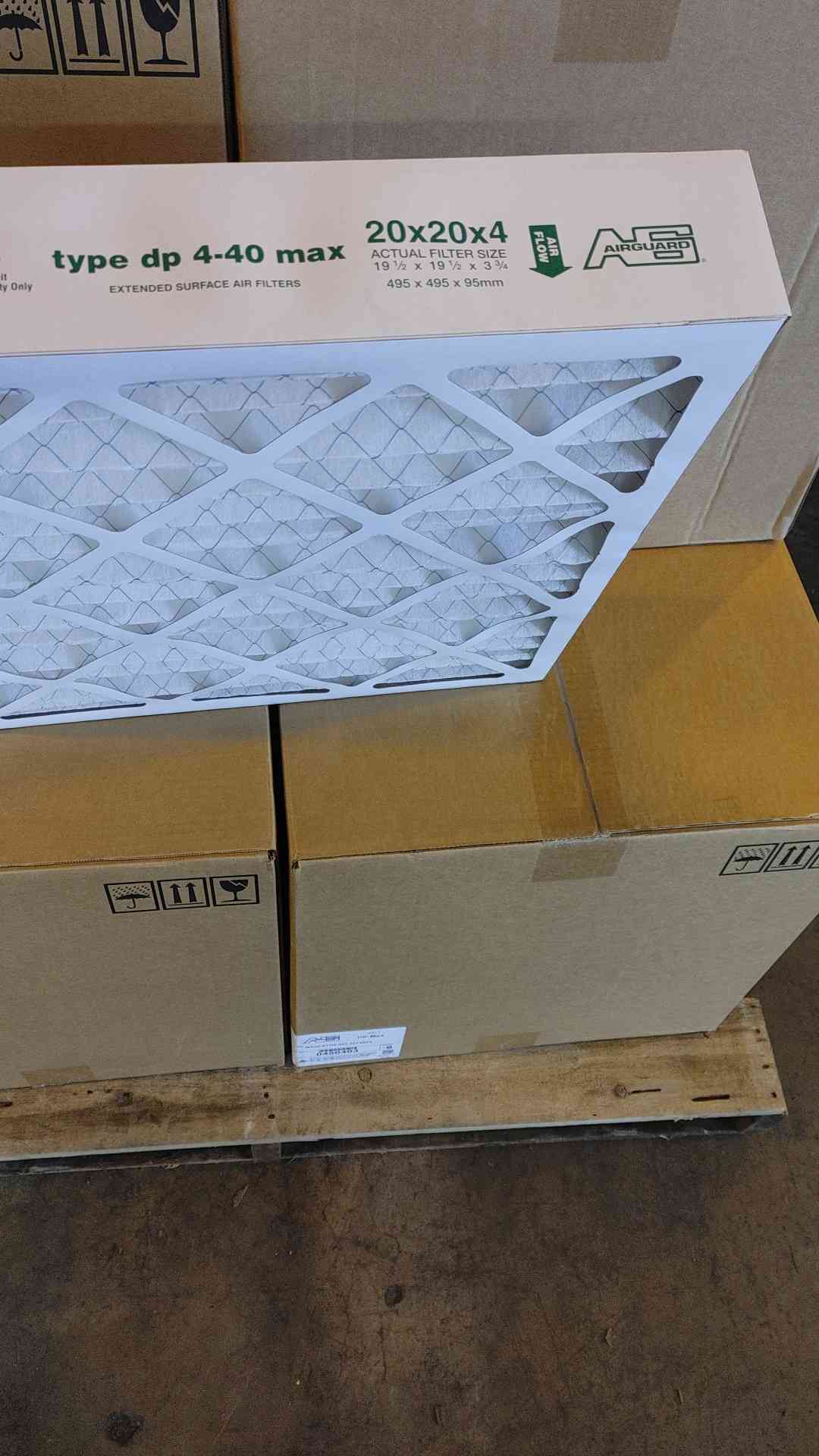New Box of 6 Air Guard DP MAX 20×20×4 MERV 8 Air Filter 0450403(SKU: 109876)