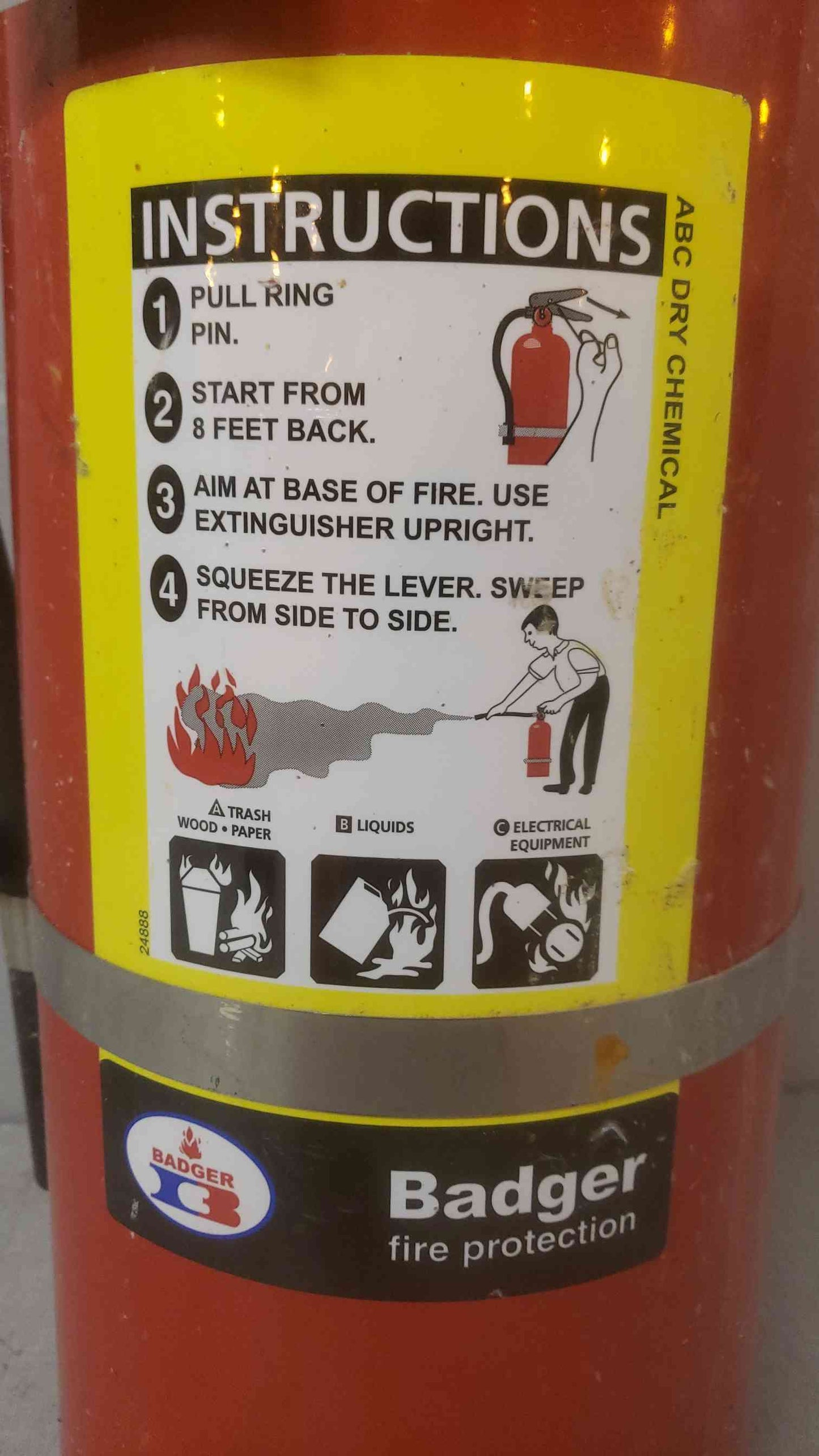 Badger ABC Dry Chemical Fire Extinguisher B20M Out of Inspection (SKU: 109899)