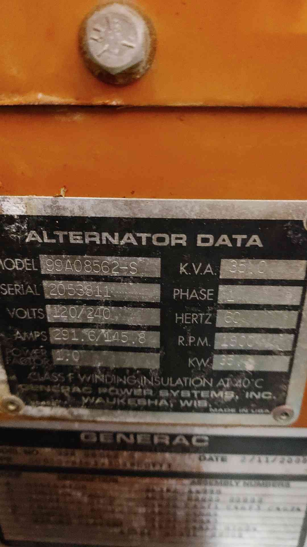 35KW Generac 99A08562-S Diesel Generator Daewoo 1PH 1500Hrs Tested & Video (SKU: 110177)