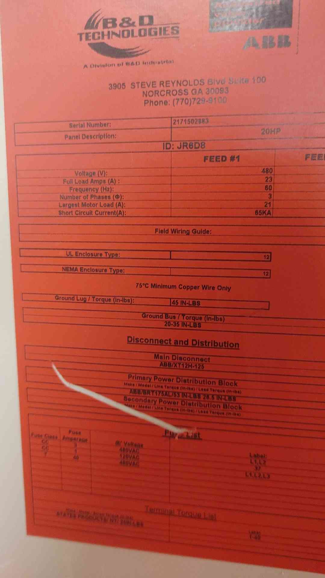 ABB 20HP ACS550-U1-031A-4 in enclosure 480V 23AMP 3PH (SKU: 110257 )