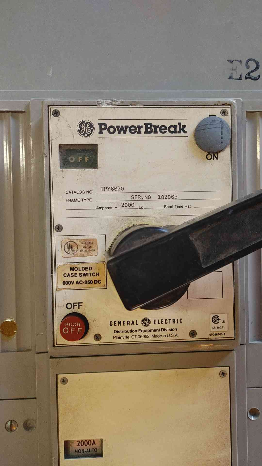 GE PowerBreak Molded Case Switch TPY6620 600V AC-250 DC(SKU: 110247)