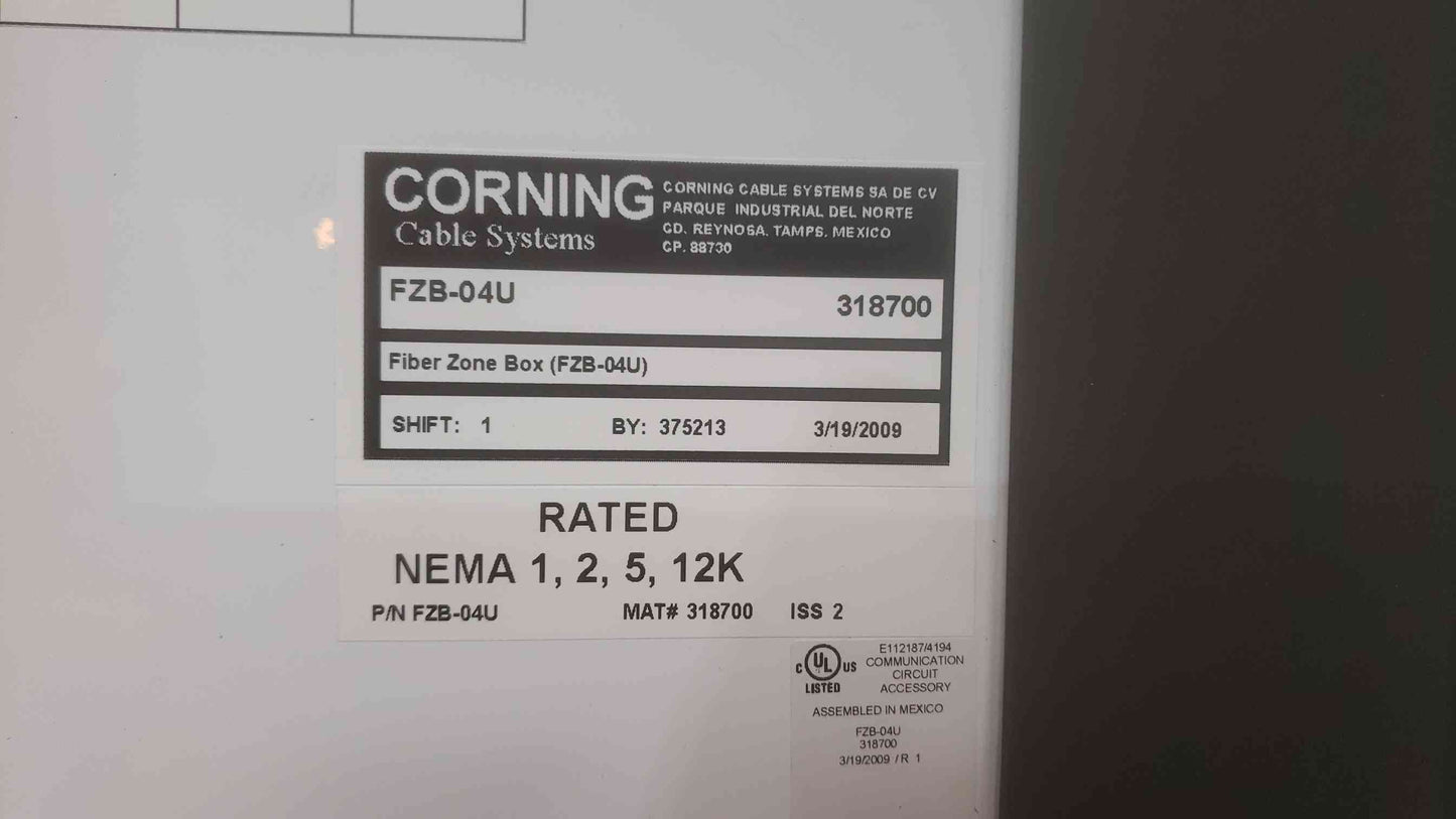 Corning Fiber Zone Box FZB-04U (SKU: 110623)