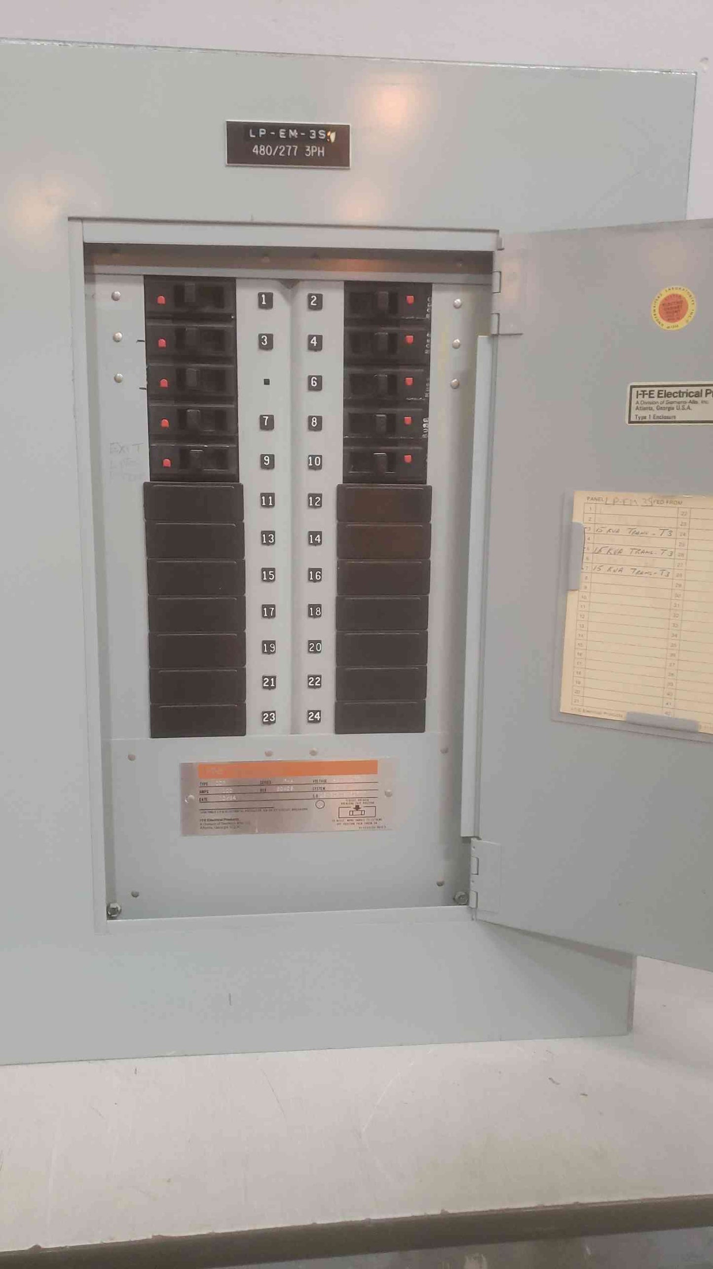 I-T-E 100A 480Y/277V 3PH 4W Panelboard(SKU: 110655)