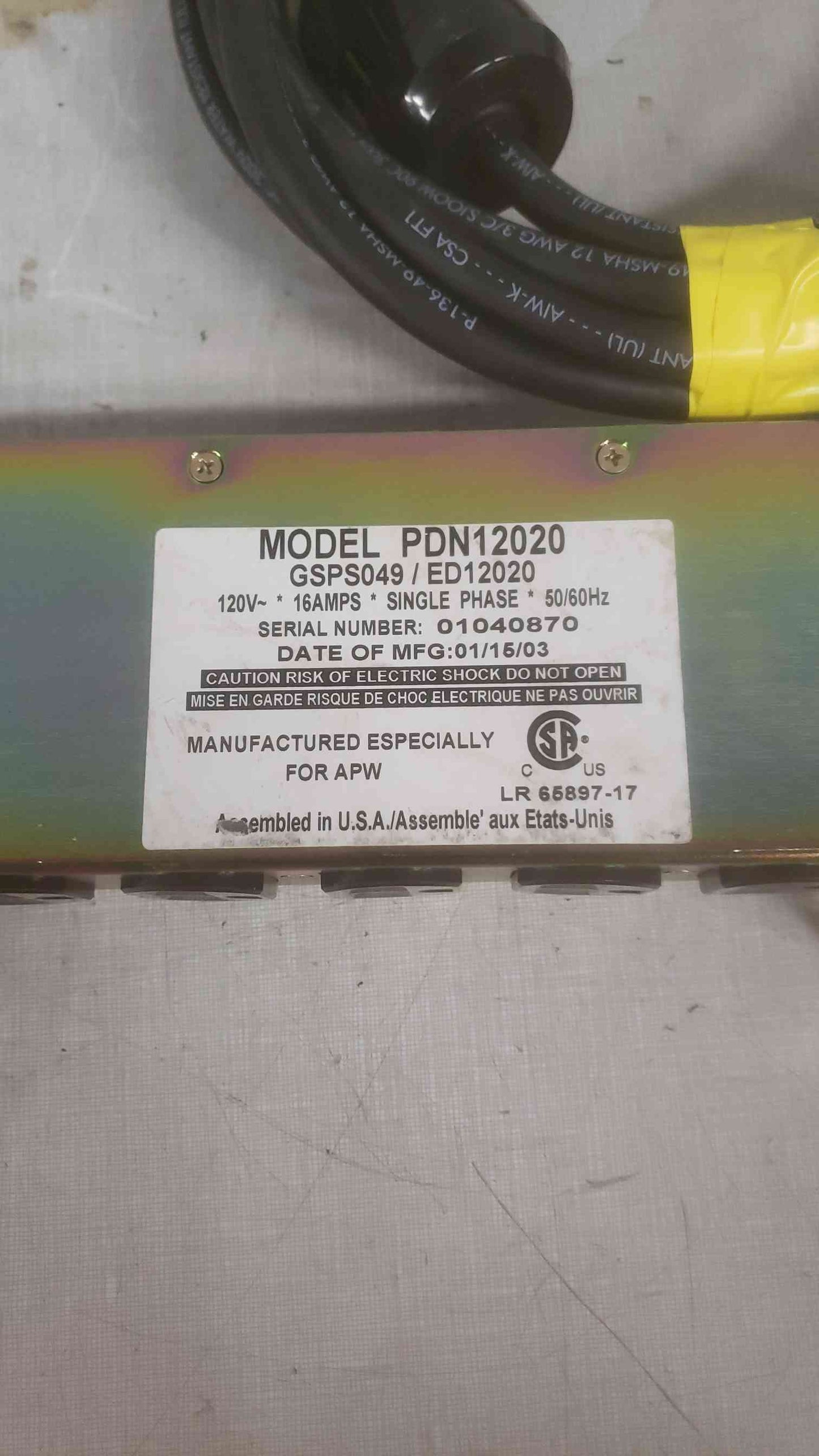 Techniques INTL 16A 120V 50/60Hz PDU Strip PDN12020(SKU: 110694)