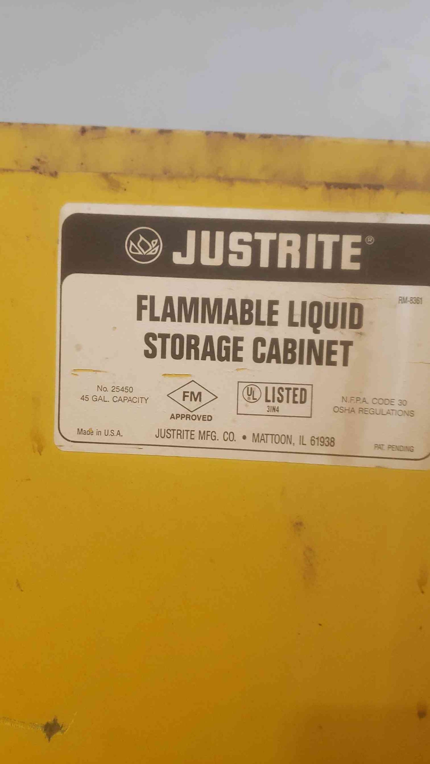 Justrite 45 Gal. Flammable Liquid Storage Cabinet