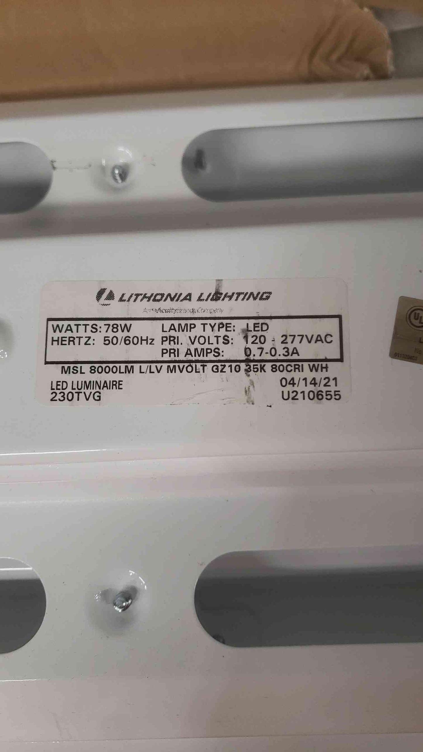 NEW 4' LED Lithonia Lighting 8000LM GZ10 35K 80CRI WH (SKU: 111139)