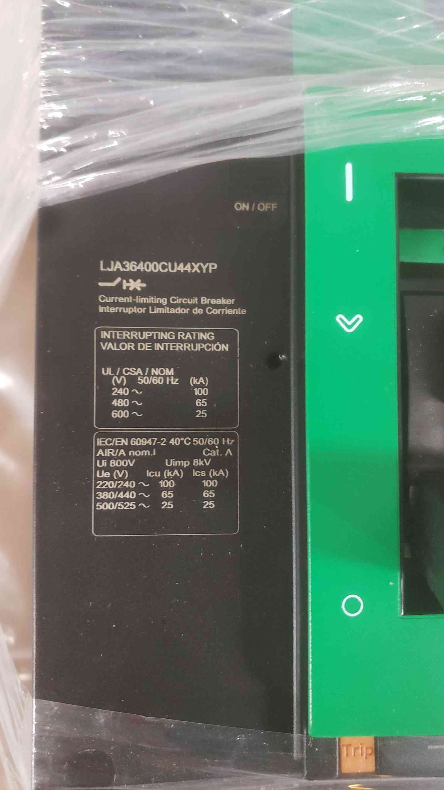 NEW SQUARE D 3PH 400A PowerPact Circuit Breaker LJA36400CU44XYP (SKU: 111147)