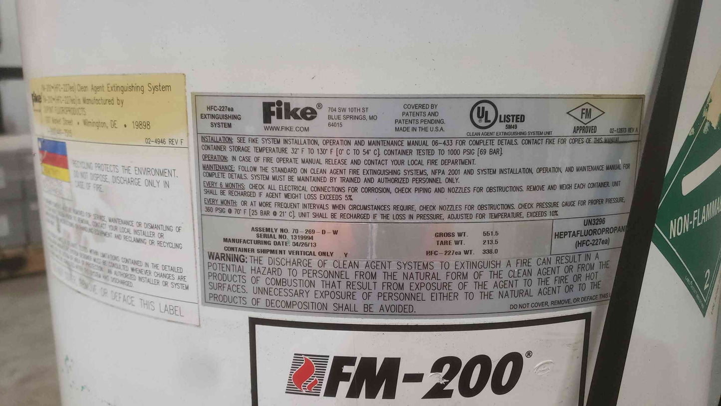 Fike 338 LBS FM-200(HFC-227ea) Clean Agent Extinguishing System(SKU: 111162)