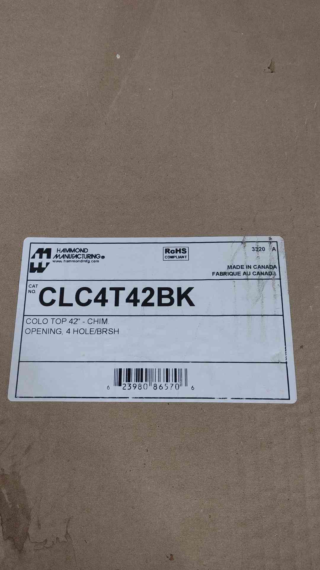 NEW Hammond Manufacturing COLO Series 42" Server Rack Top CLC4T42BK (SKU: 111235)