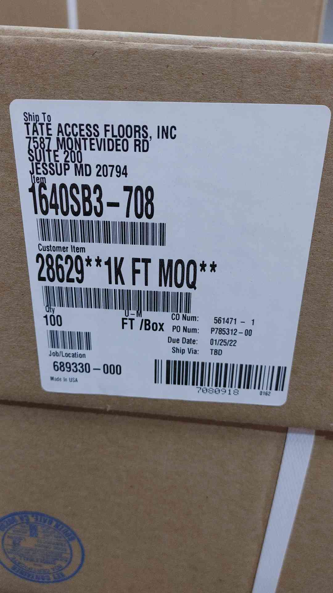 New Tate 100 FT/Box Trim-Lok 1640SB3-708 (SKU: 111272)