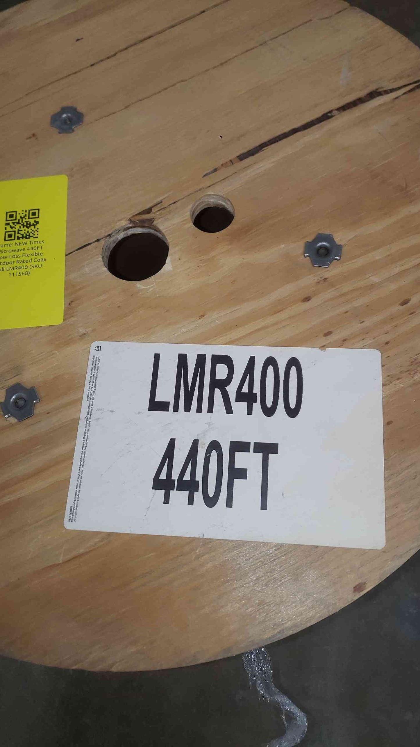 NEW Times Microwave 440FT Low-Loss Flexible Outdoor Rated Coax Roll LMR400 (SKU: 111568)