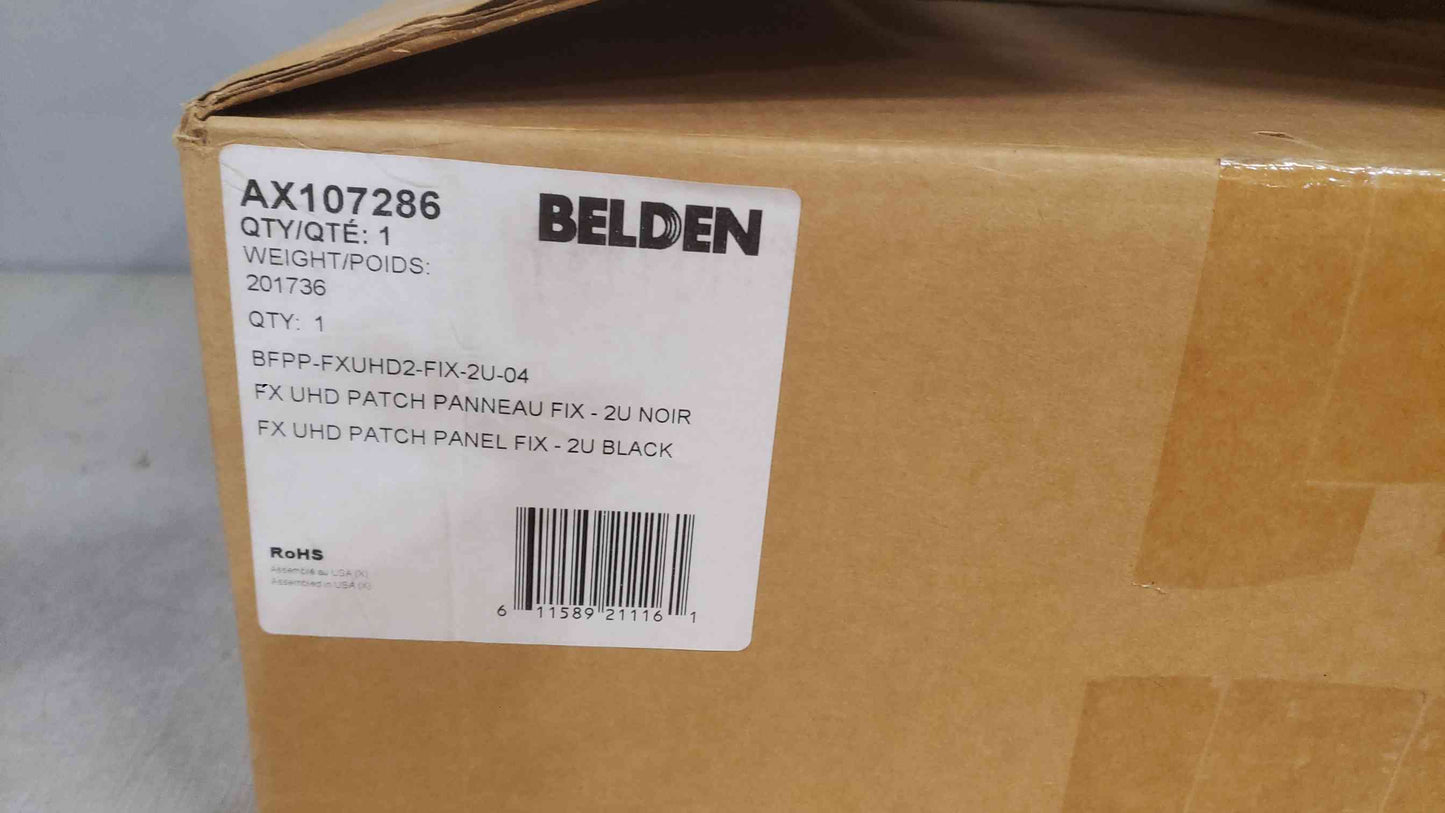 NEW Belden FX UHD Patch Panel Fix 2U Black AX107286 (SKU: 111536)