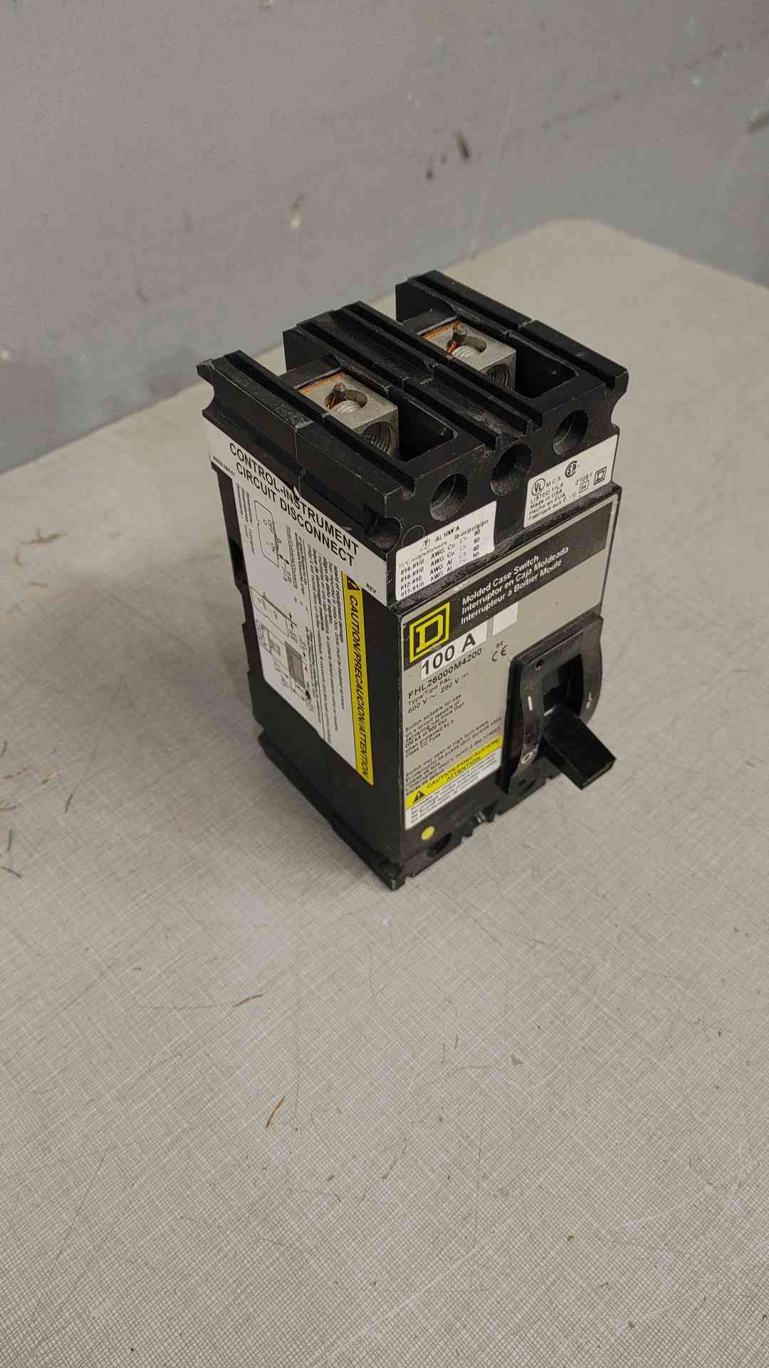 SQUARE D 100A 600V Molded Case Switch FHL26000M4200 (SKU: 111556)