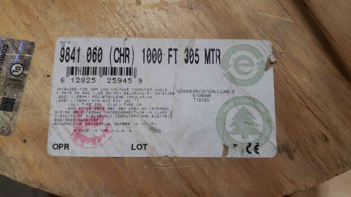 Belden 9841 Multi-Conductor Low Capacitance Computer Cable
