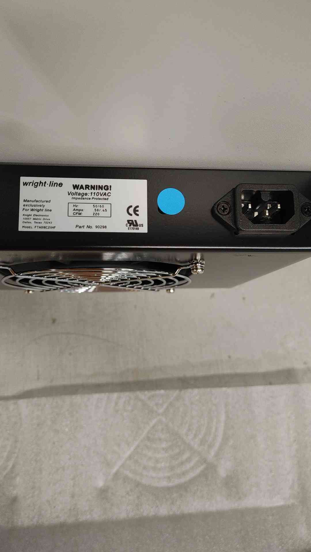 Wright-Line FTA018C2IIHF 2U Fan Panel(SKU:111650)