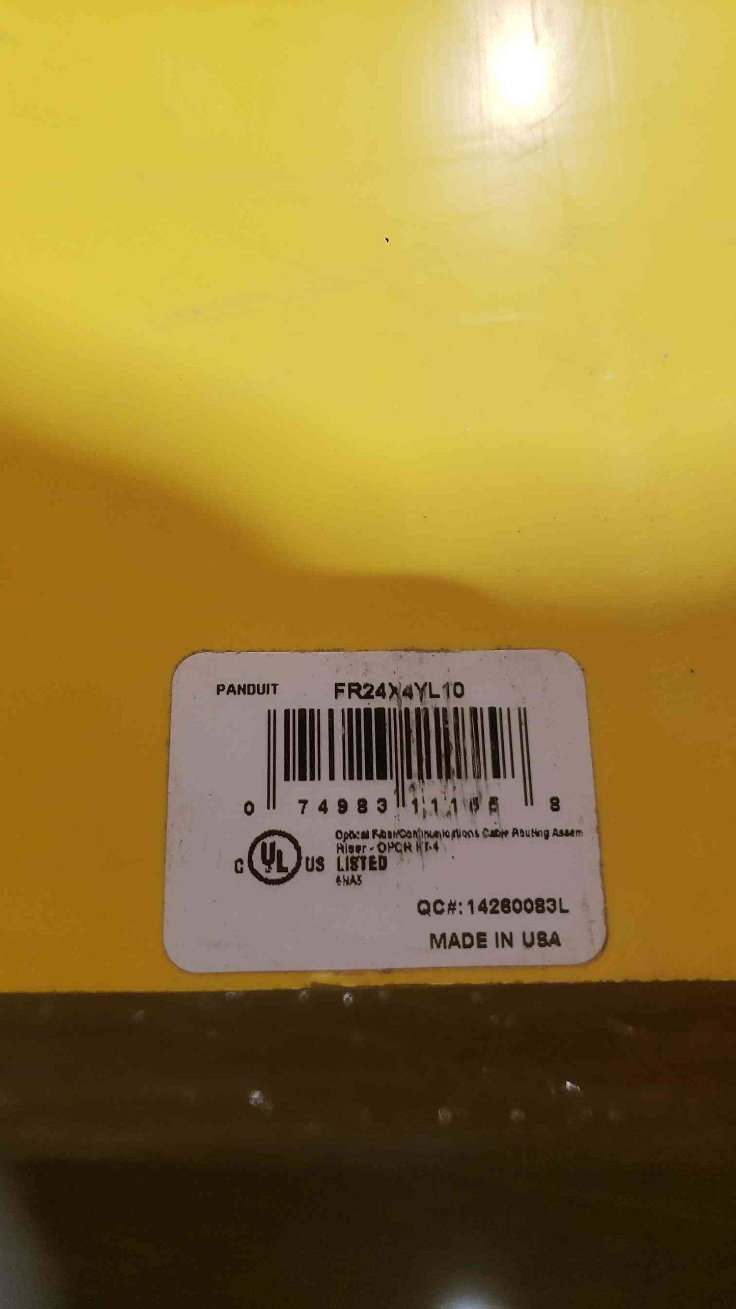 Panduit 10' FiberRunner 24x4 FR24X4YL10 (SKU: 111720)