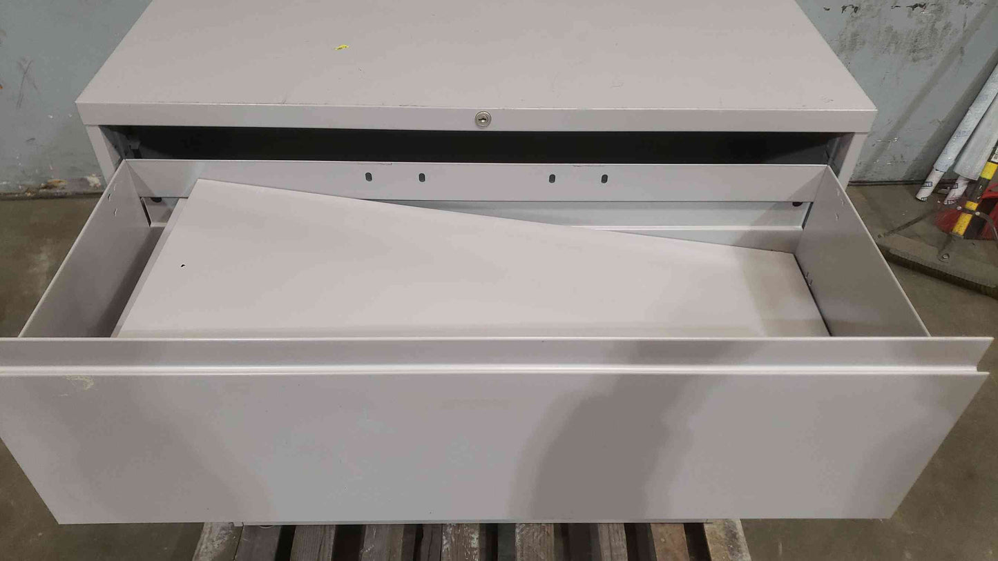 Grey 42" Three Tier Filing Cabinet 42"x18"x42" (SKU: 111849)