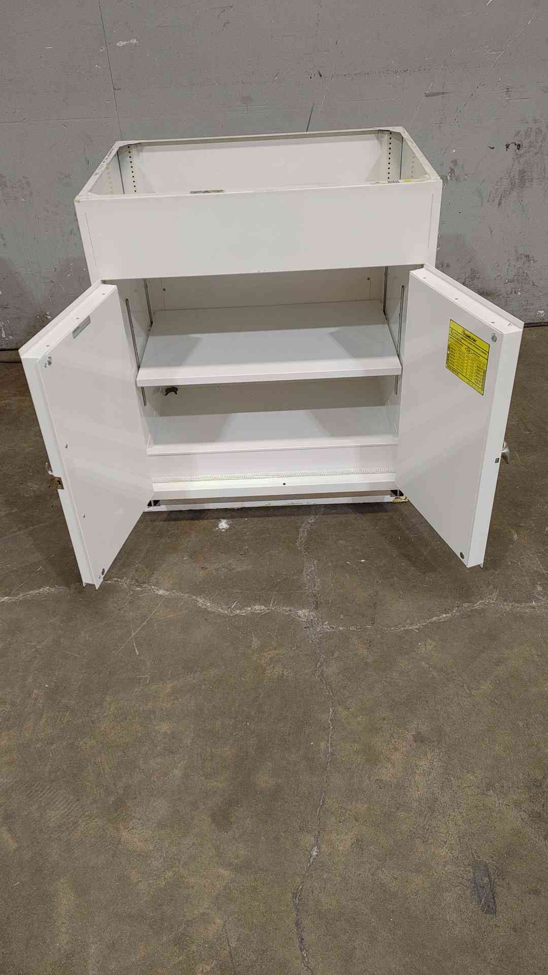 3' White Flammable Cabinet W/ 2 Doors (SKU: 111970)