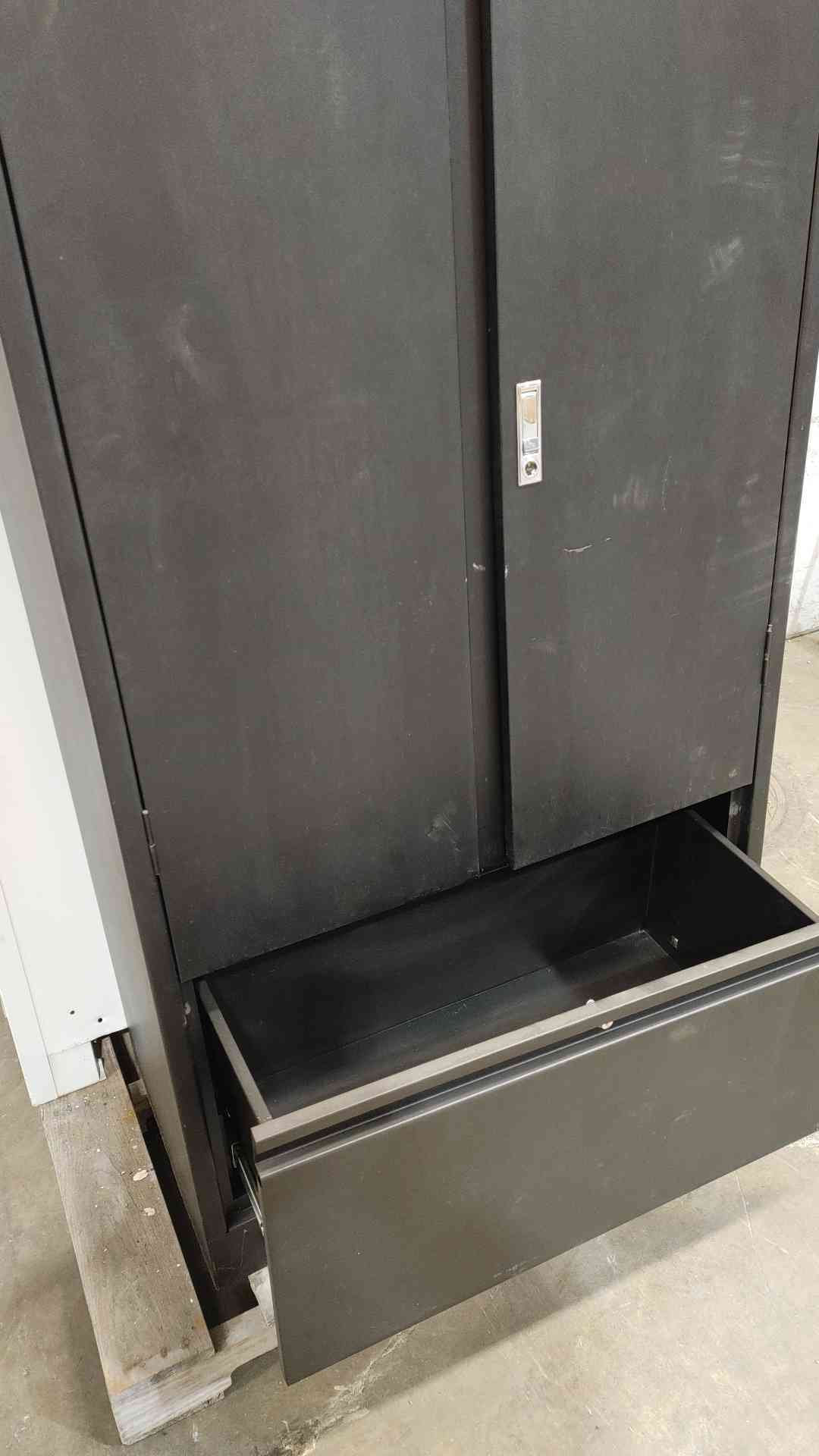 AS-IS 6' Tall Double Door File Cabinet w/Drawer(SKU: 112102)