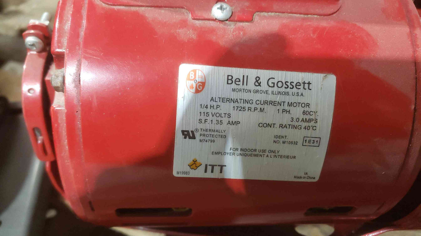 Bell & Gossett 1/4 HP 115V 3A 1PH AC Motor (SKU: 112223)