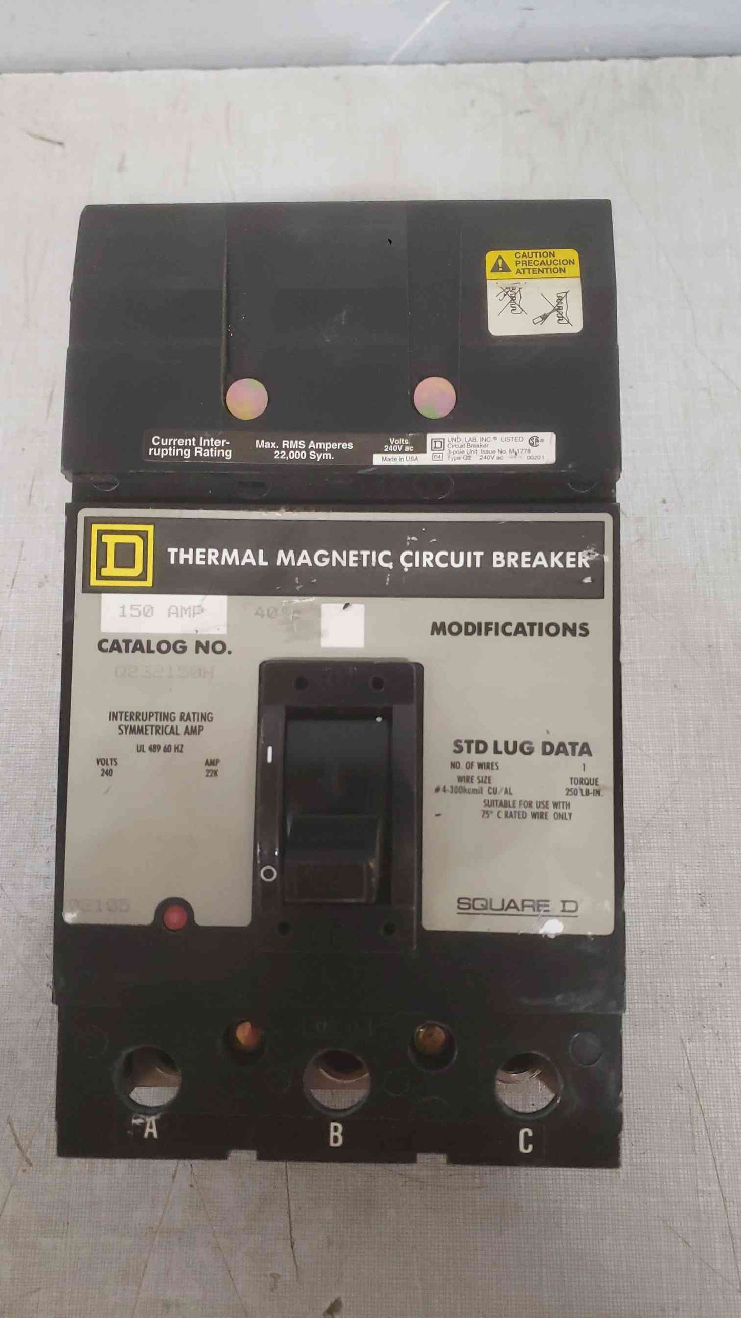 Square D 150A I-Line 240VAC 3 Pole Breaker Q232150H (SKU: 112239)