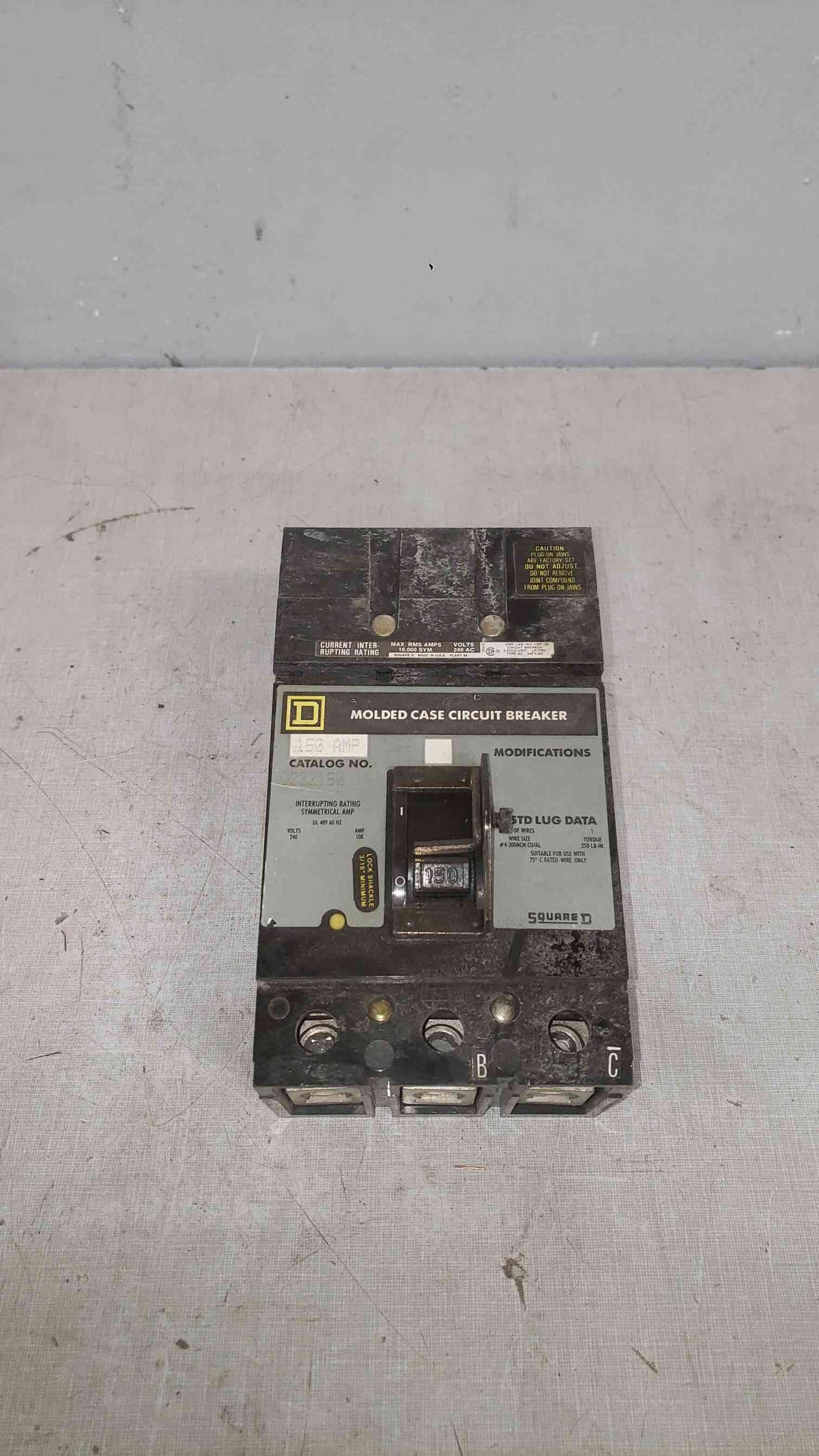 Square D 150A 240VAC 3 Pole Breaker Q232150 (SKU: 112285)