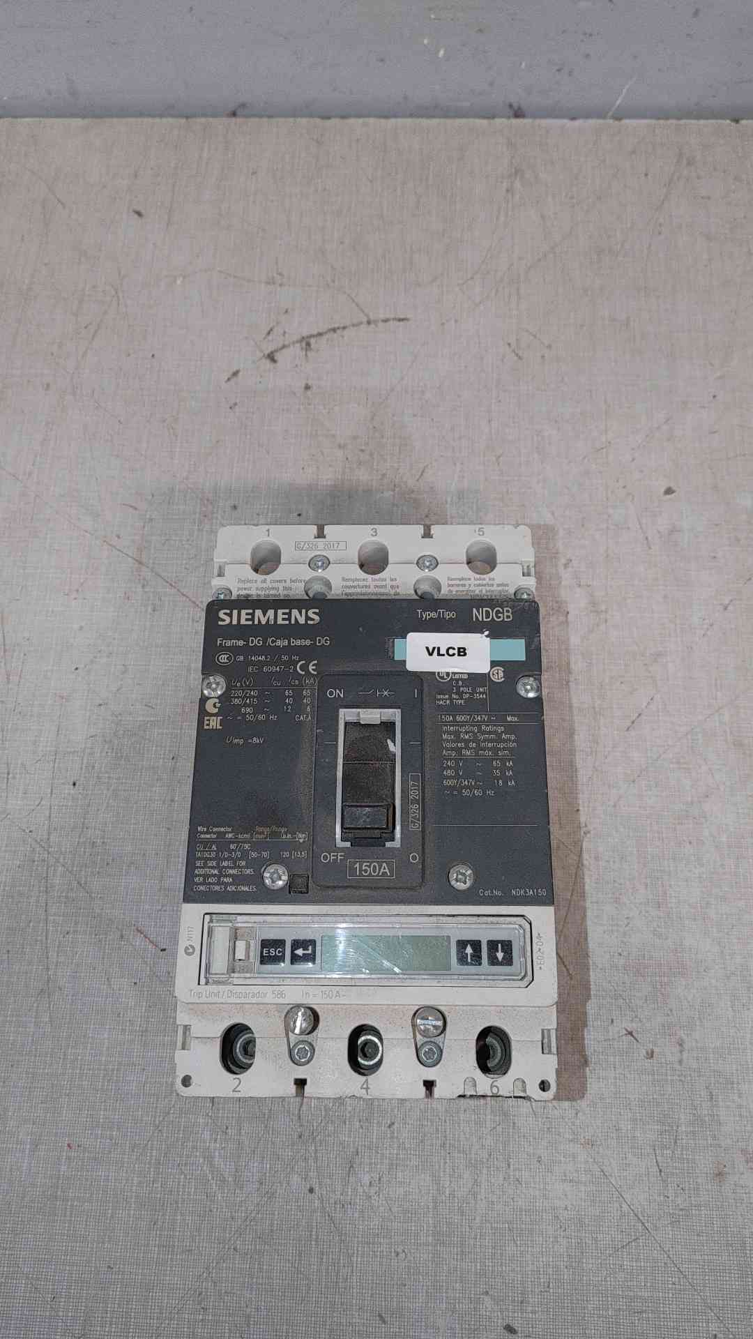 Siemens NDGB 150A 3 Pole Breaker NDK3A150 (SKU: 112319)