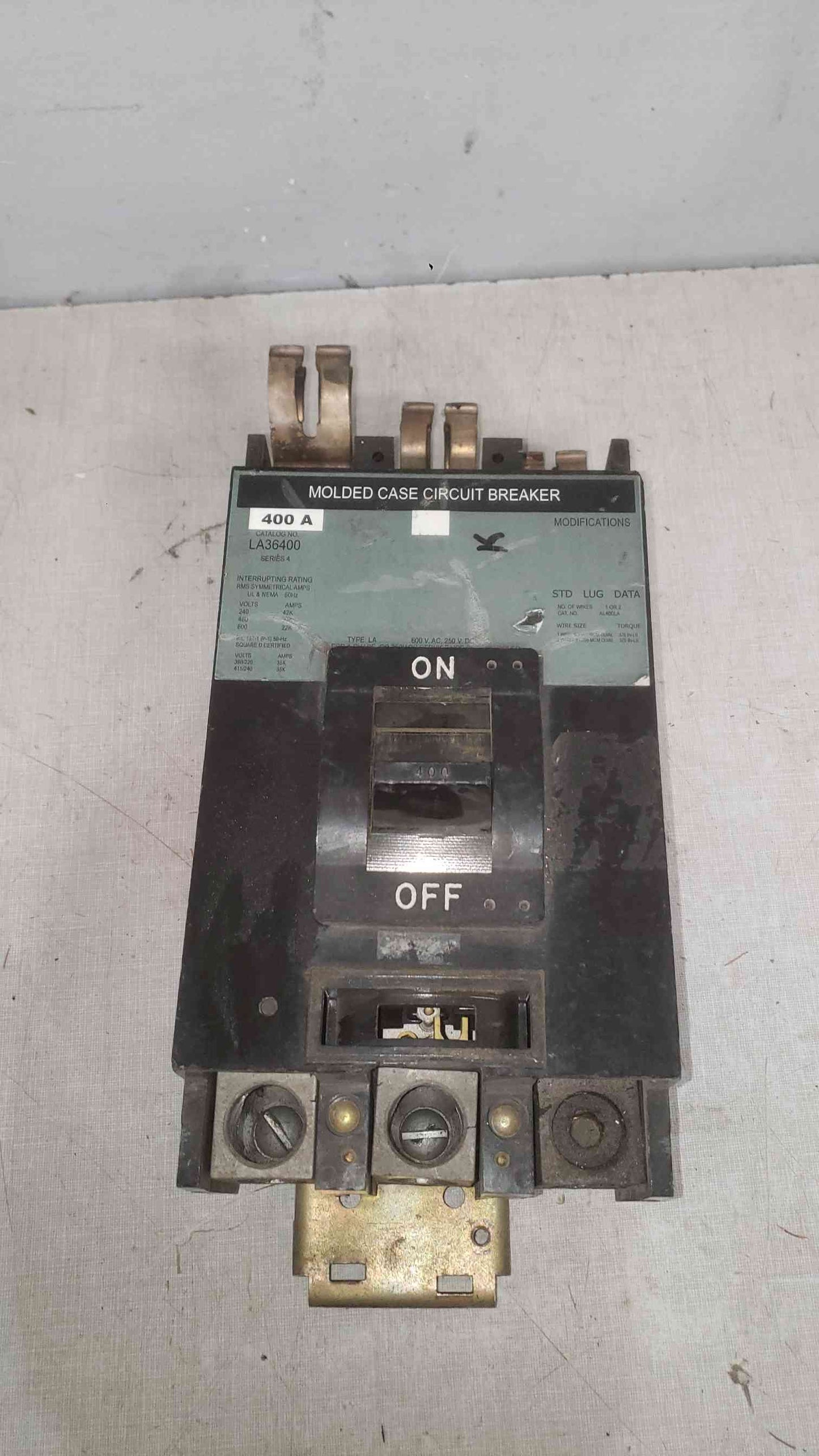 Square D 400A 600VAC 3 Pole Breaker LA36400 (SKU: 112325)