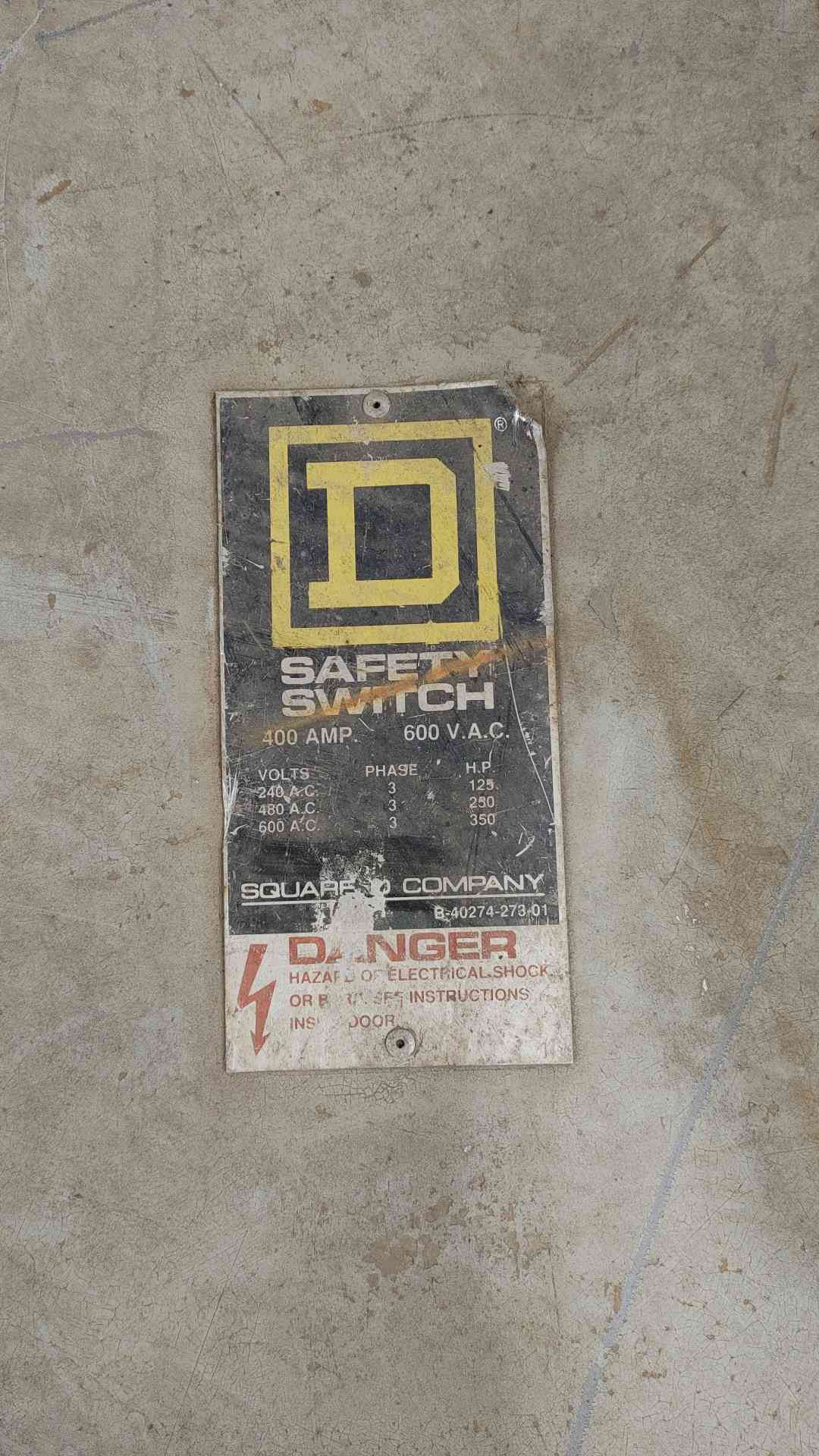 Square D 600V 400A 3PH Safety Switch HU365AWK(SKU: 112368)