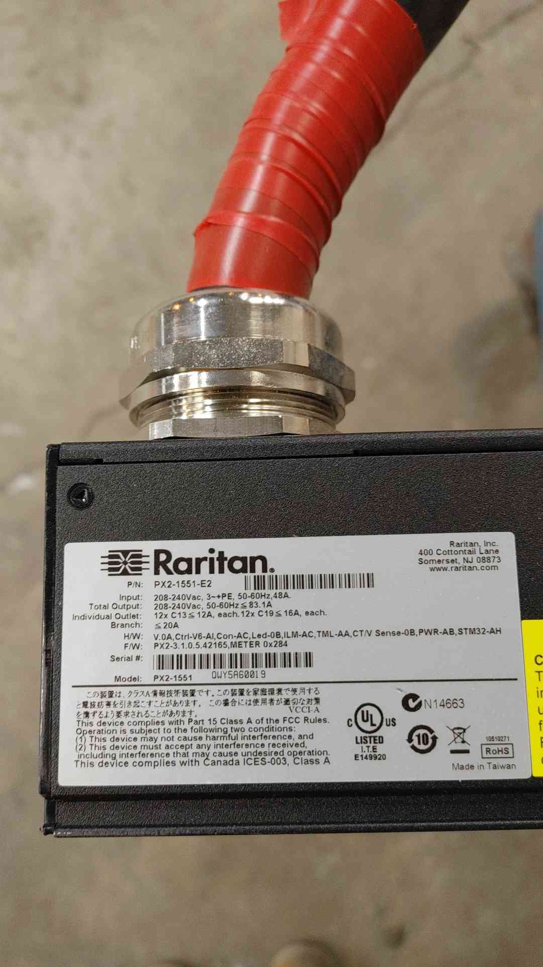 Raritan 48A 208-240V 24Port PDU Strip PX2-1551(SKU: 112400)