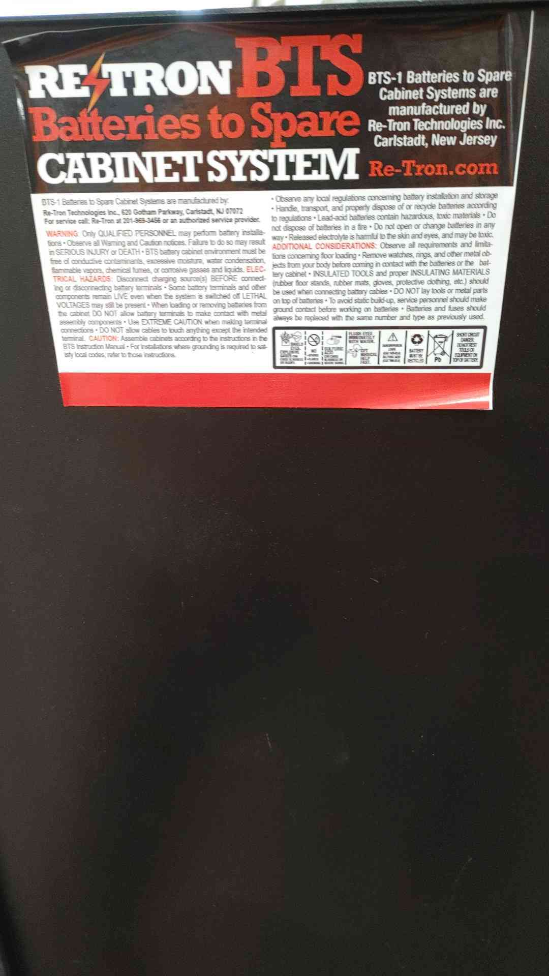 BTS-1 (Batteries to Spare) Mobile Battery Charging Cabinet System (Batteries not included) (SKU: 112446)