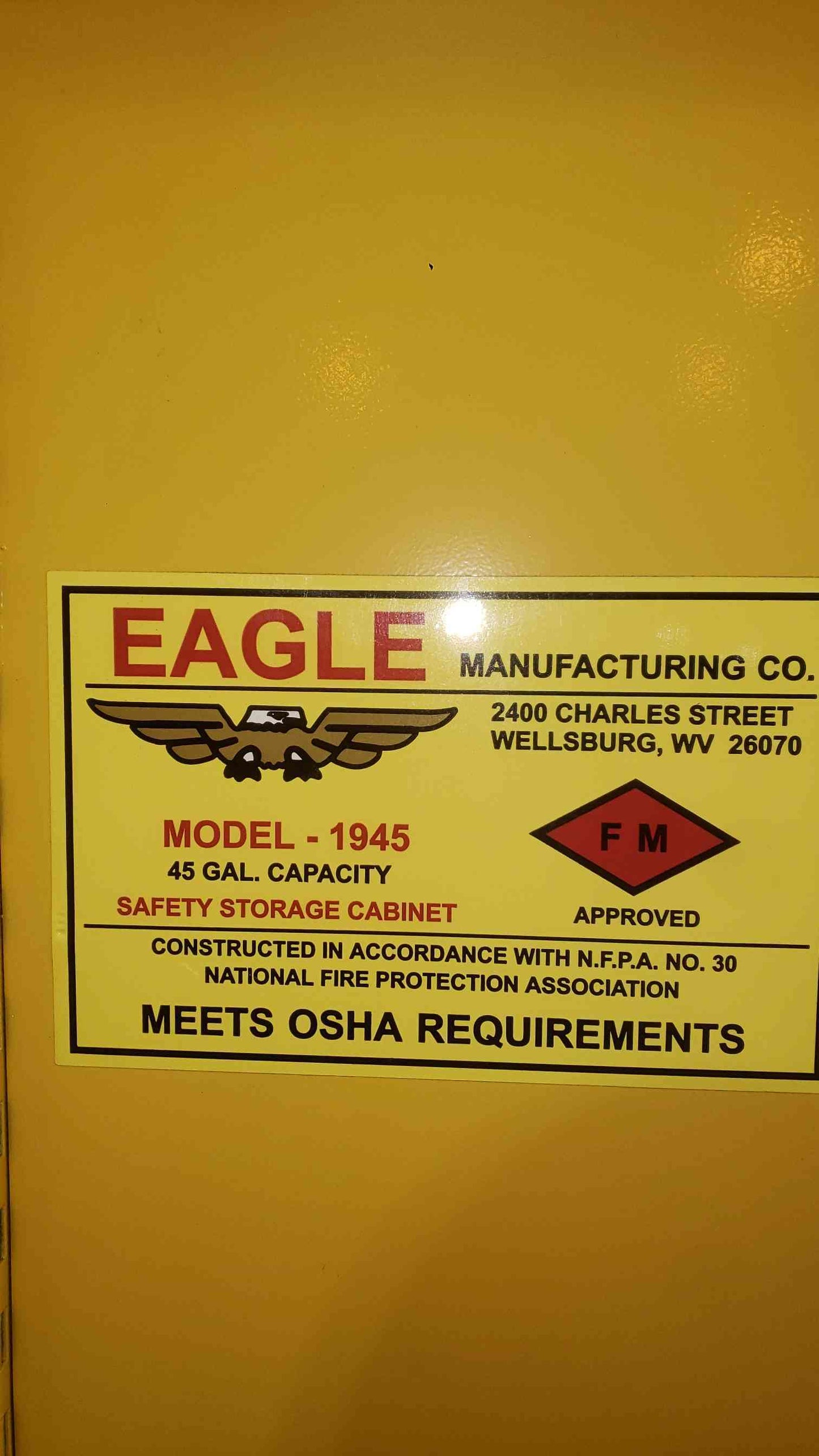 Eagle 45 GAL. Safety Storage Cabinet Model 1945 (SKU: 112455)
