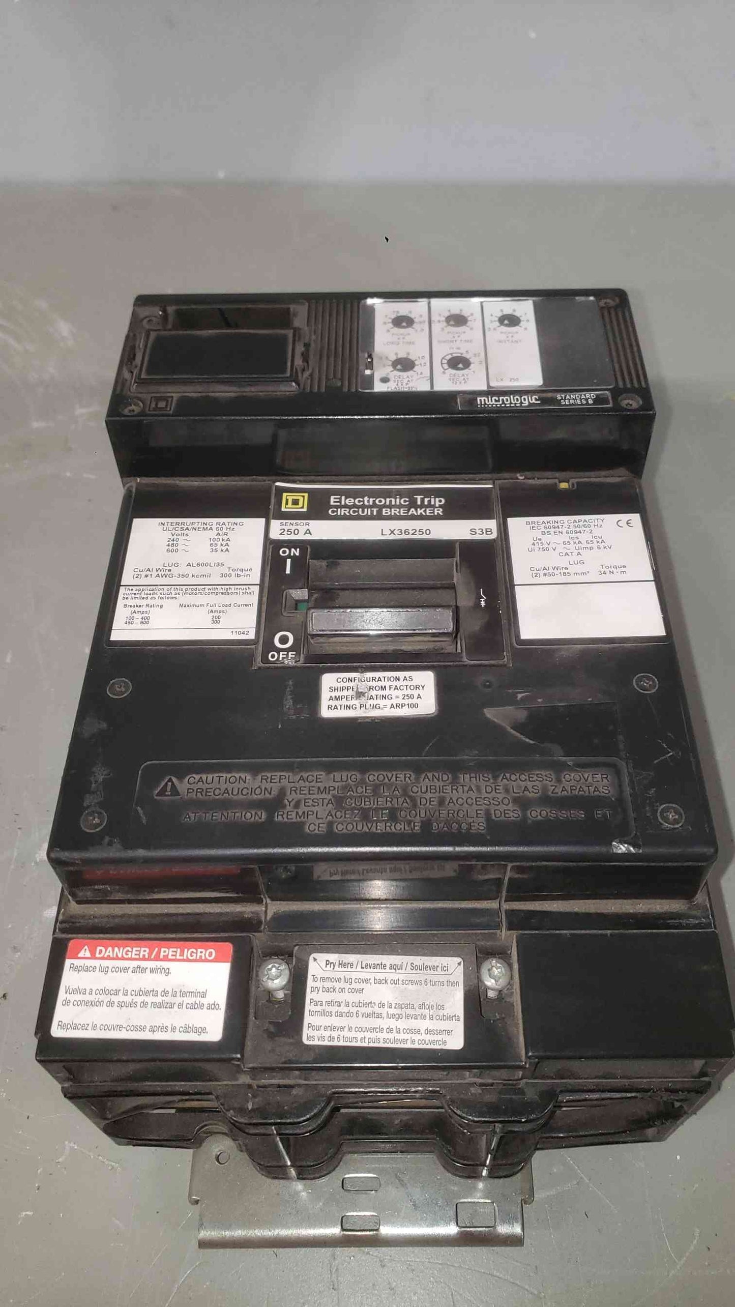 Square D 250A 600VAC Electronic Trip Circuit Breaker LX36250 (SKU: 112533)