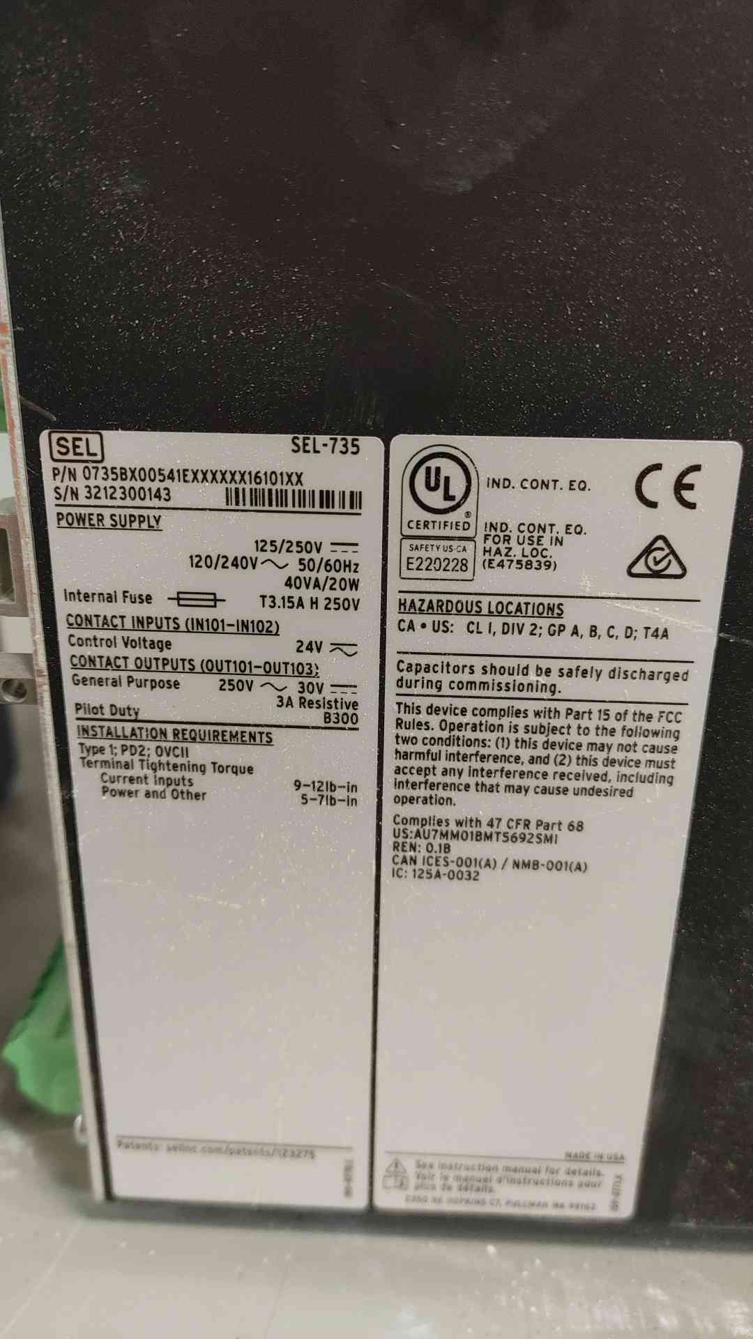 Schweitzer Power Quality & Revenue Meter SEL-735(SKU: 112566)