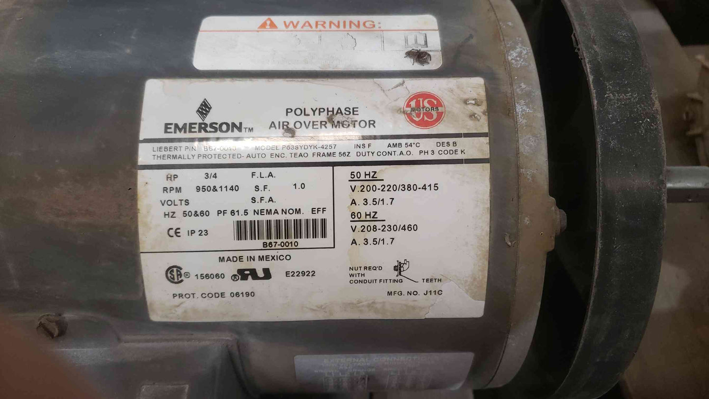 Emerson US Motors 3/4 HP Polyphase Air Over Motor P63SYDYK-4257 3PH 56Z Frame (SKU: 112820)