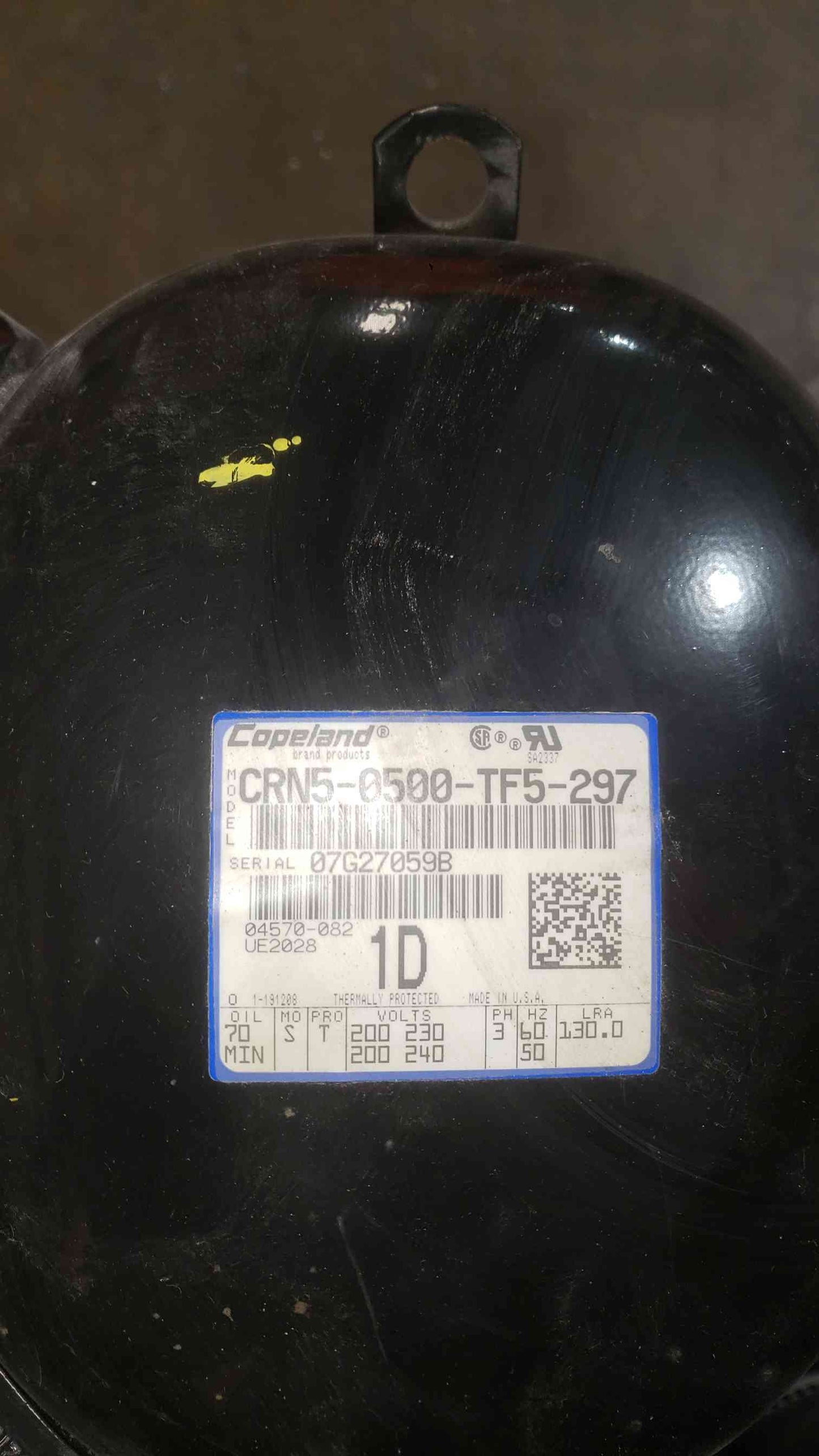 Copeland 200/230 3PH Compressor CRN5-0500-TF5-297 (SKU: 112836)