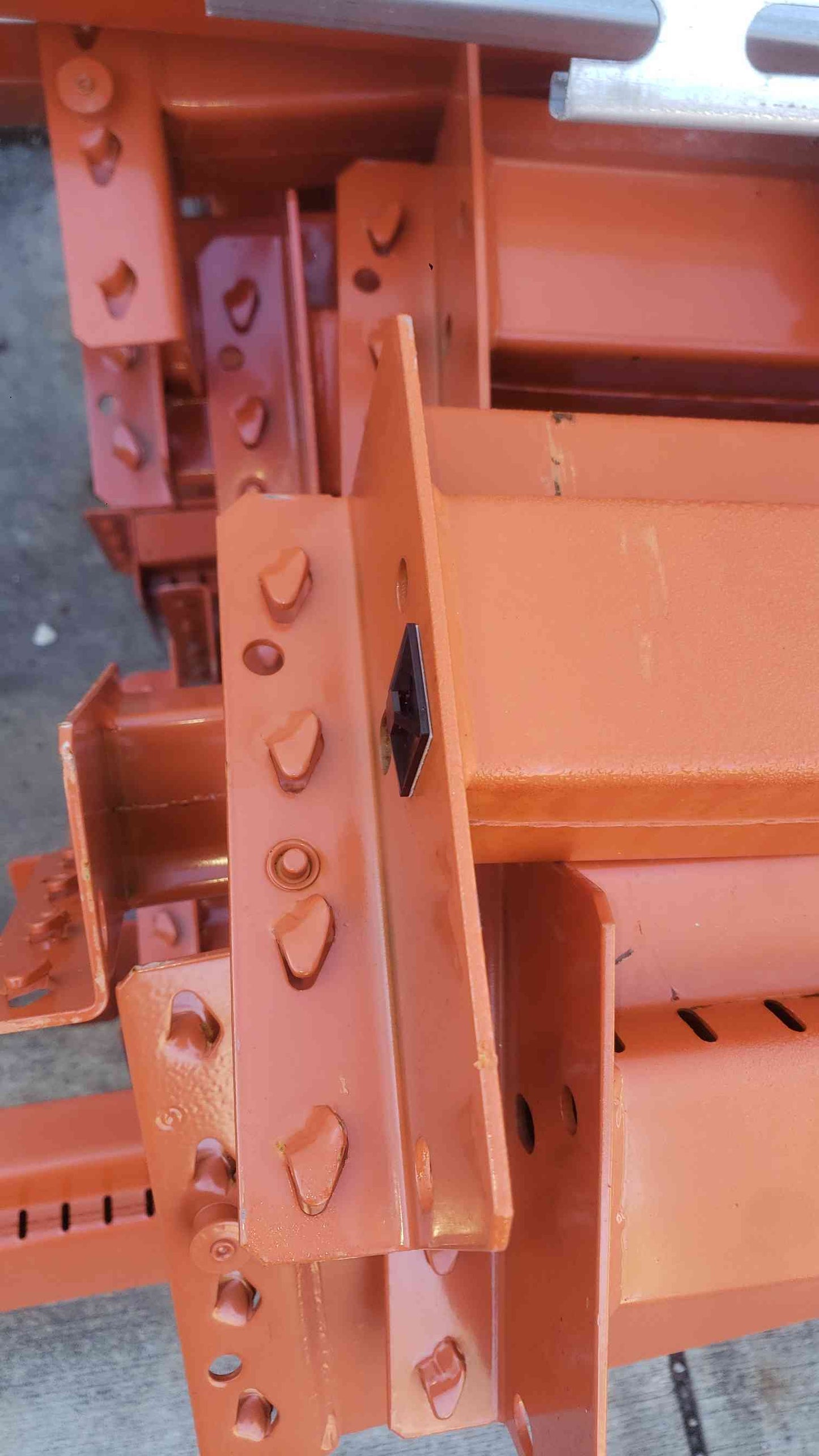108" Teardrop Pallet Rack Beams - 9ft Orange Step Beam - Heavy Duty Warehouse Racking (SKU: 113060)