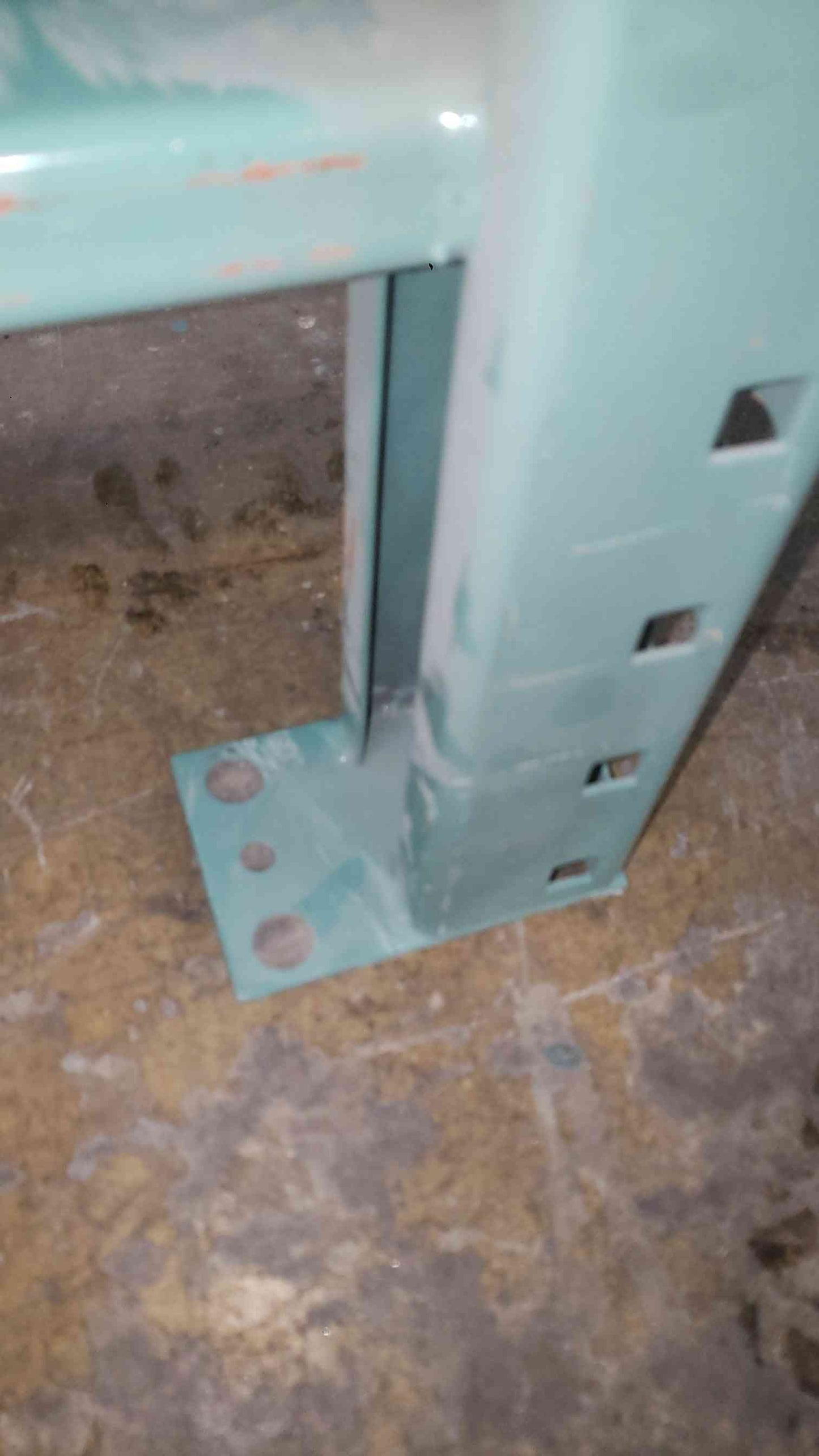 8' Square Hole Pallet Rack Upright Frame - 42" Depth - Sturdi-Bilt Style Green (SKU: 113085)