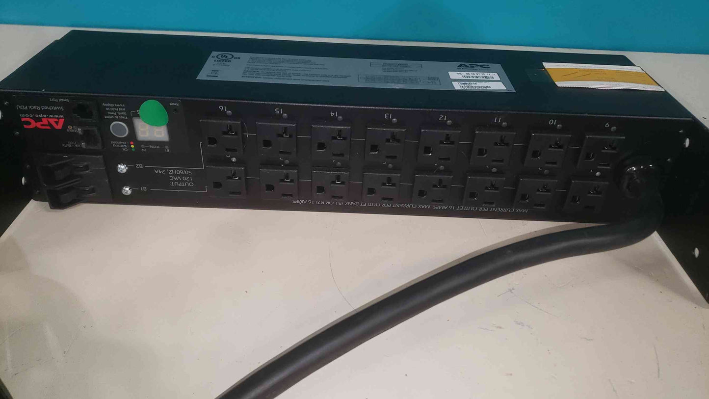APC AP7902 Switched Rack PDU 2U 30A 120V (16) NEMA 5-20R Outlets L5-30P Remote Management