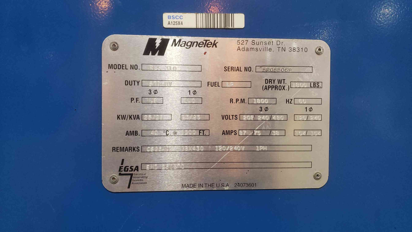 AS-IS 25KW MagneTek RLS 310 120/240V 104A LP/NG (SKU: 113312)