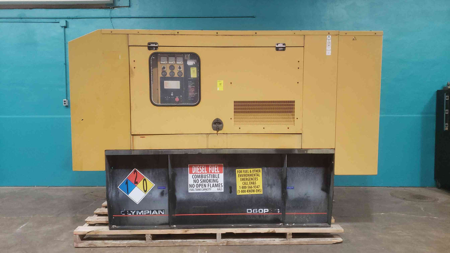 Caterpillar Olympian D60P4S 60kW Diesel Generator 634 Hrs 1ph 120/240V TESTED (SKU: 113311)