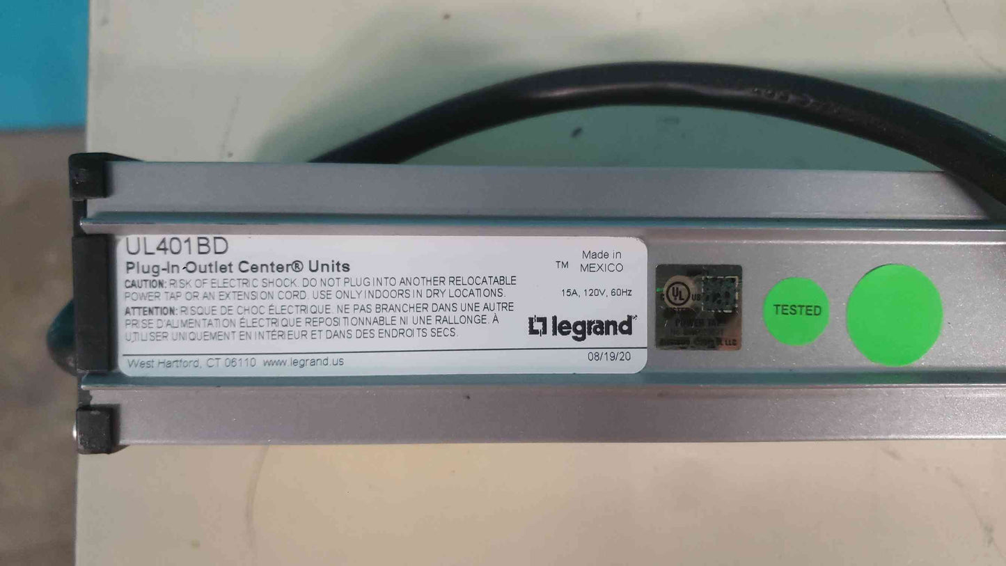 Legrand Wiremold UL401BD Aluminum Power Strip 8 Outlet 15A 120V 15Ft (SKU: 113616)