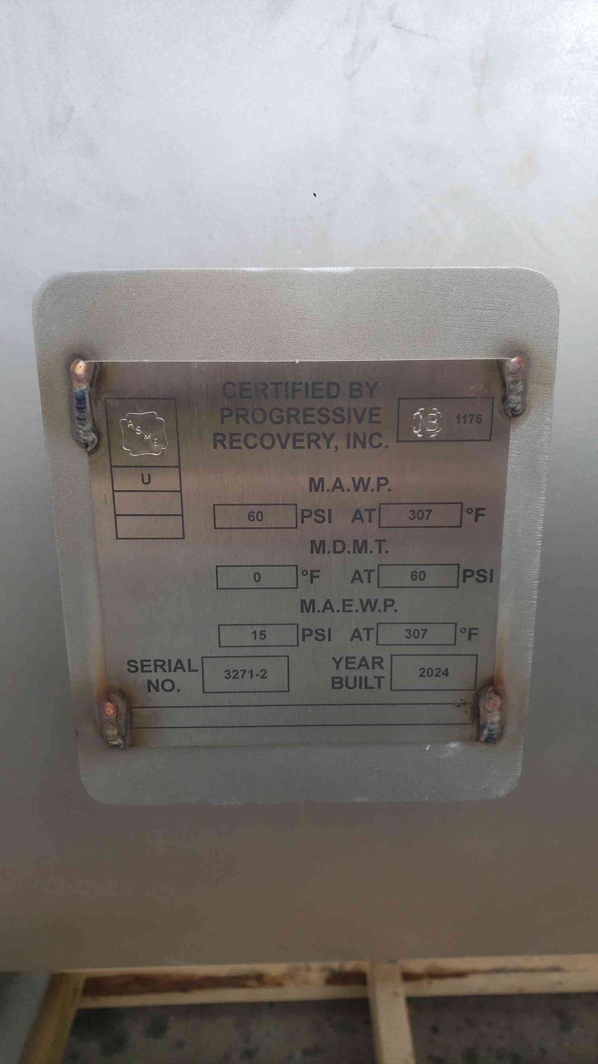 NEW 2024 PRI Progressive Recovery 60 PSI ASME Stainless Steel Pressure Vessel Tank