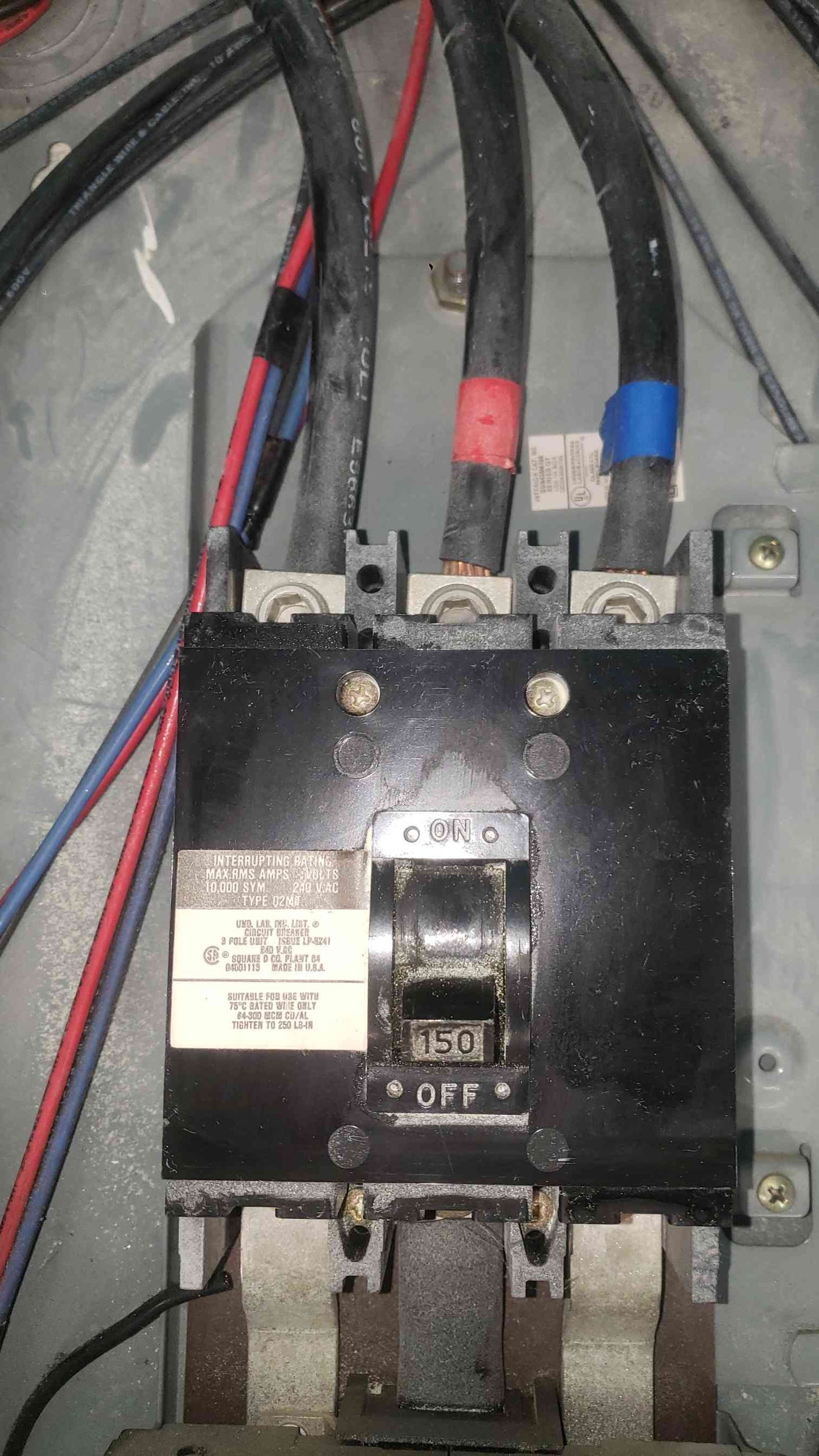Square D 150A 3 Phase Main Breaker Q2M Lot with 10x QO 3-Pole 30A Breakers QO330