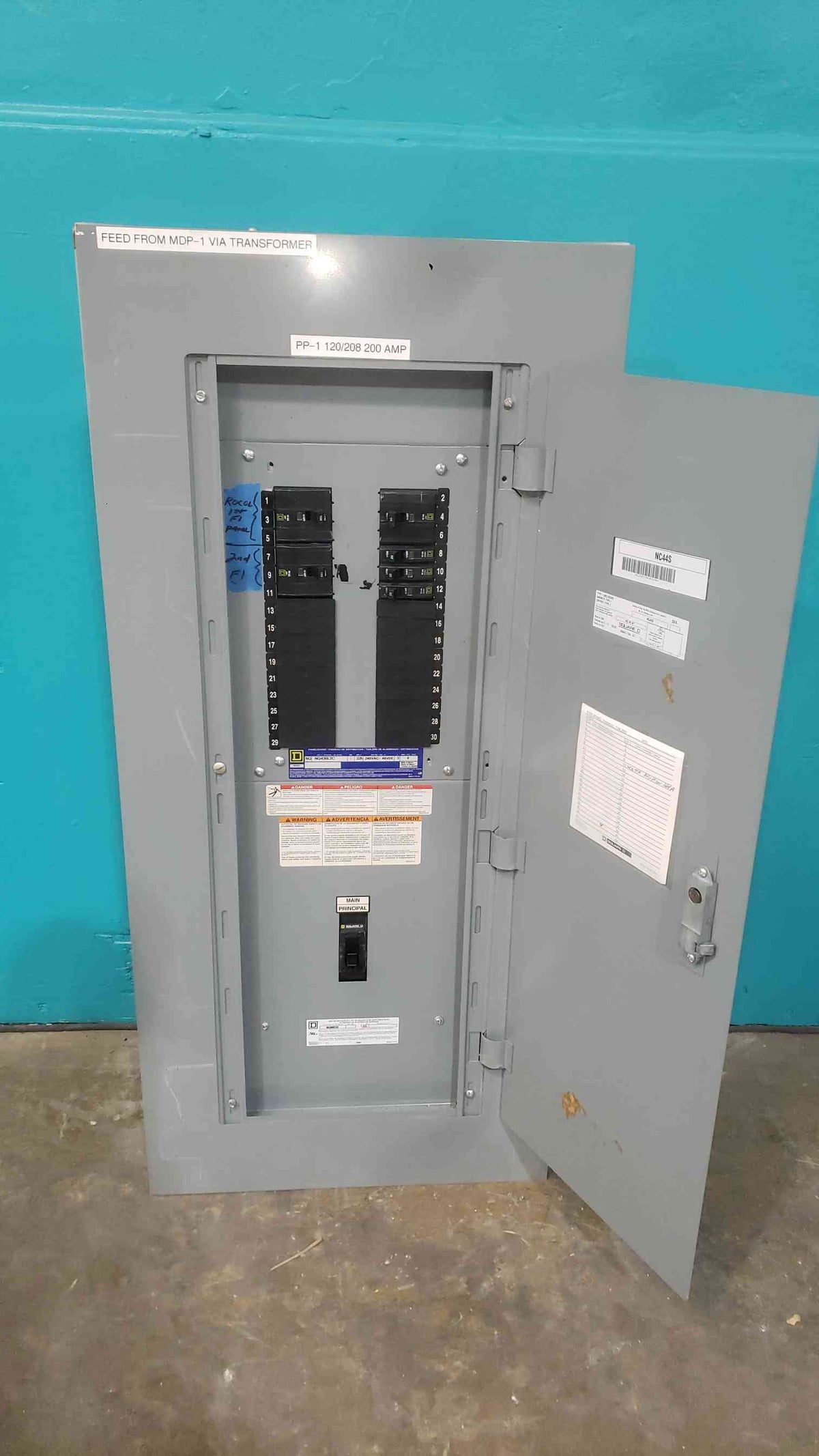 Square D NQ 3 Phase Panelboard 225A Max 200A Main 2x 100A 60A 3-Pole QOB NQ430L2C