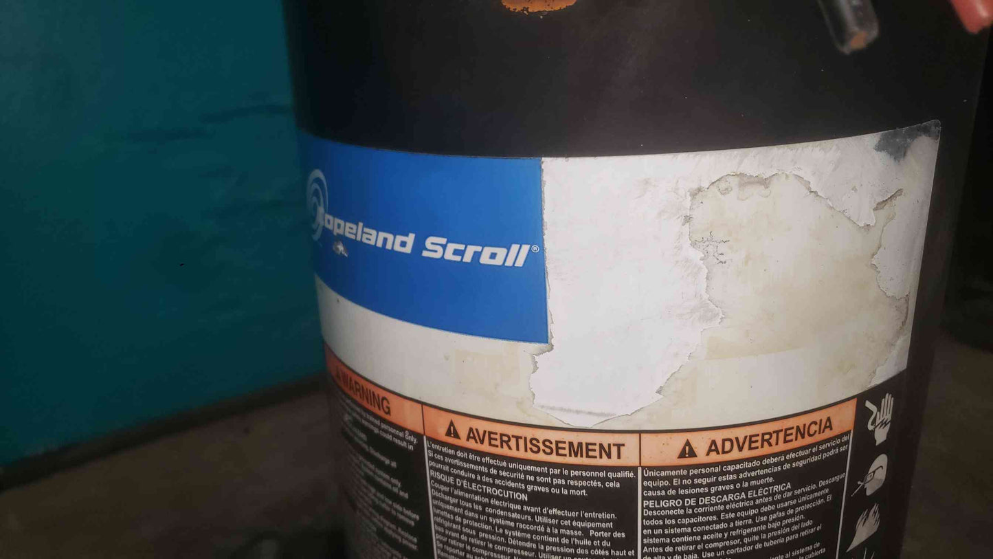 Copeland Scroll Compressor Core HVAC Refrigeration FOR PARTS Rebuild Training