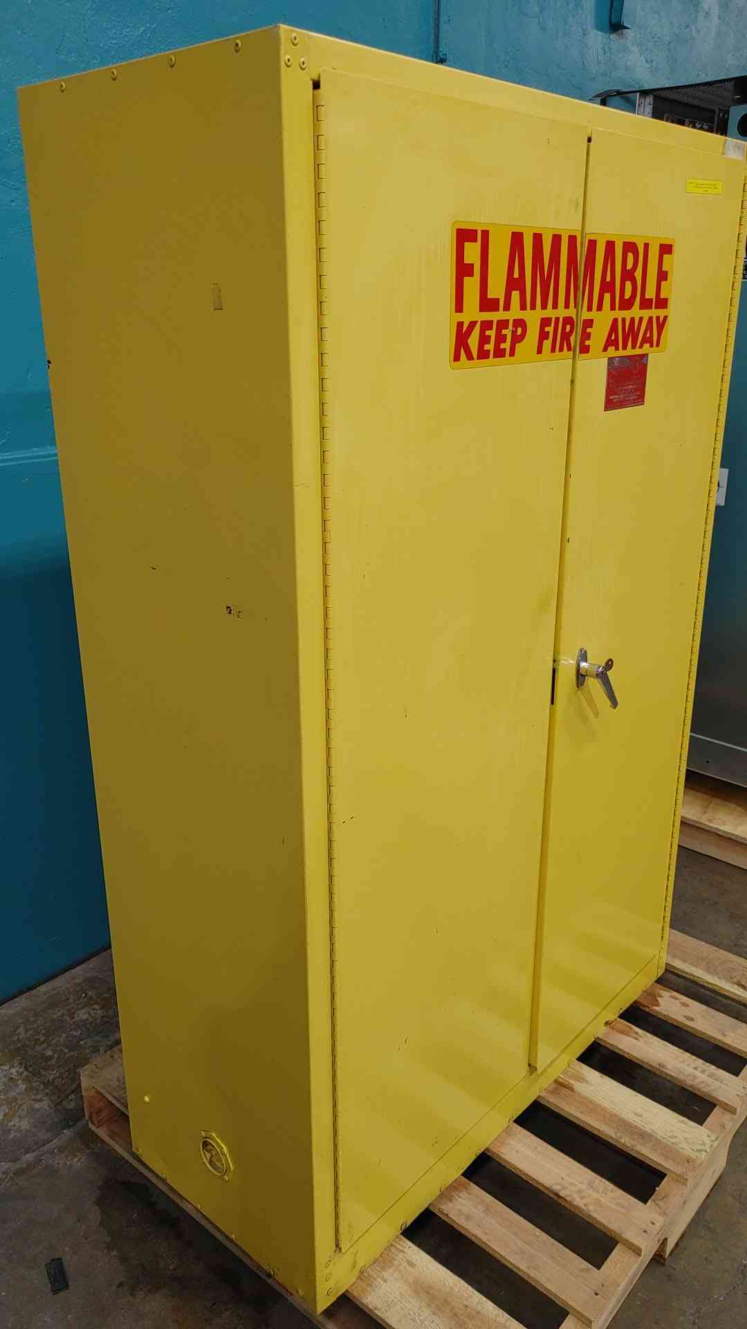 Eagle 4510 Flammable Safety Cabinet 45 Gal Storage OSHA NFPA 30 FM Approved Yellow