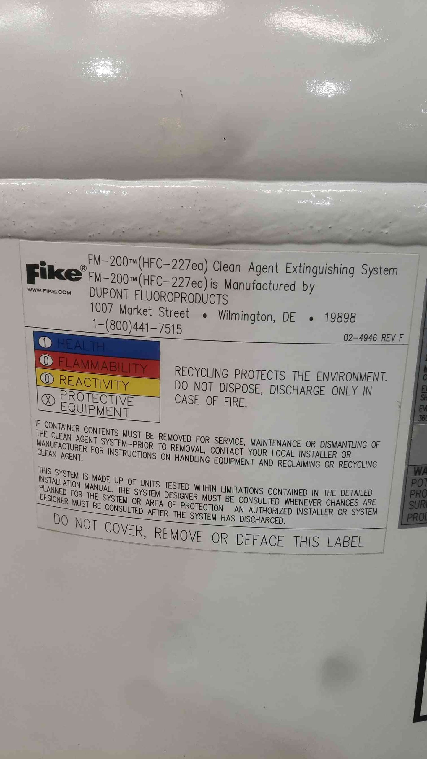 Fike 604 LBS HFC-227ea Fire Extinguishing System (SKU: 113970)