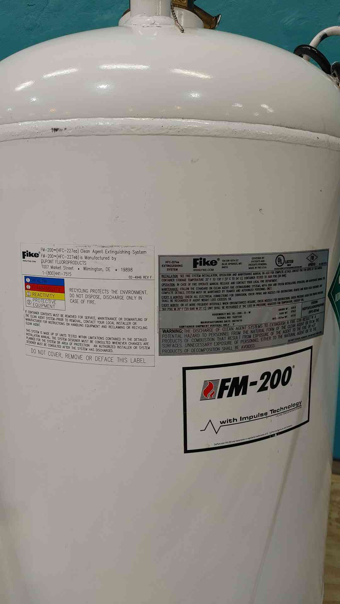 Fike Extinguishing System 217lbs HFC-227EA (Sku 113972)