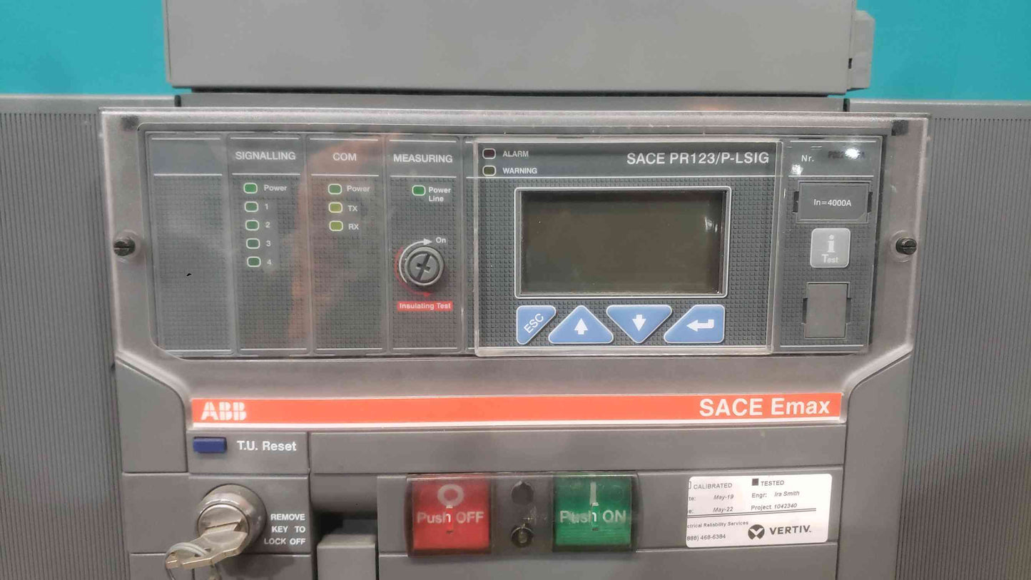 ABB SACE Emax E6V-A 40 4000A Air Circuit Breaker Drawout PR123/P-LSIG Trip Unit